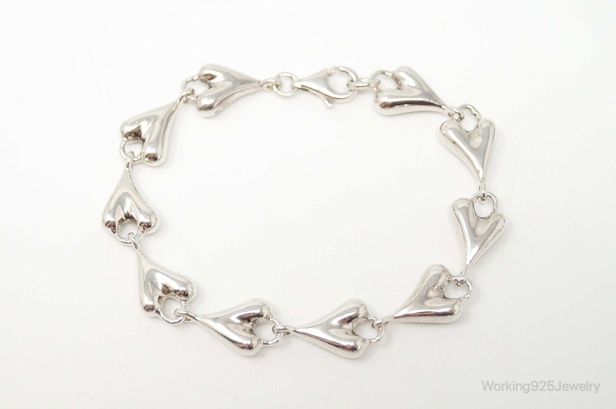 Designer Robert Lee Morris RLM Heart Link Love Sterling Silver Bracelet