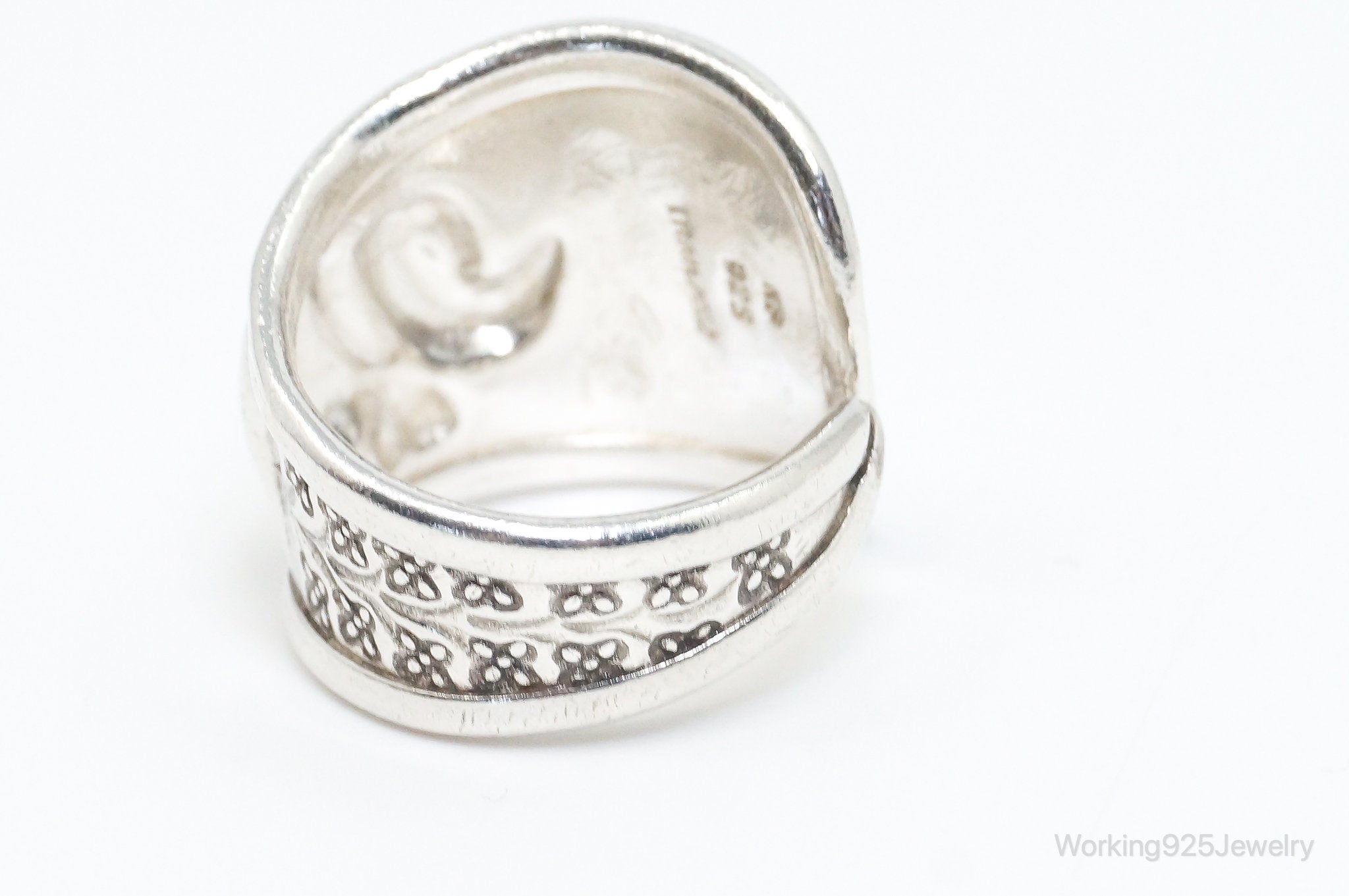 Vintage Elephant Good Luck Sterling Silver Wrap Ring - Size 7.75 Adjustable