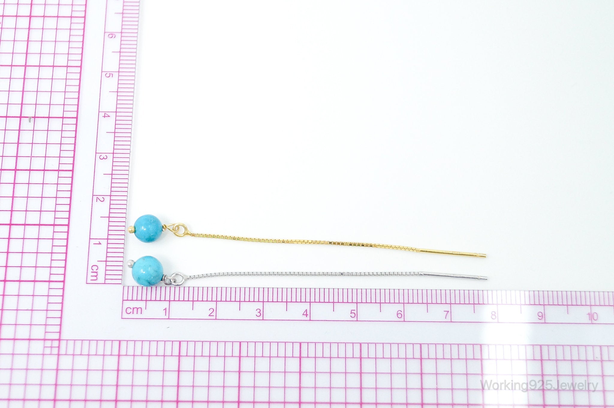 Turquoise Gold Vermeil Sterling Silver Earrings Set