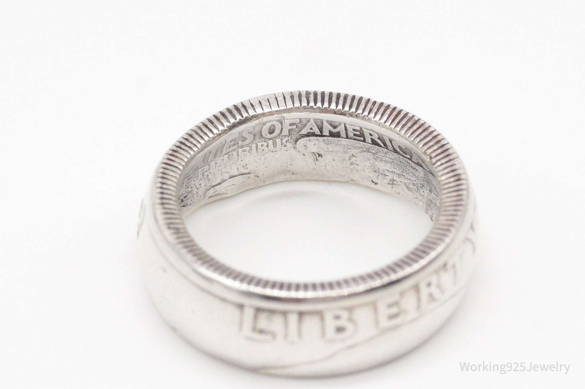 Vintage 1961 Liberty Quarter Dollar Silver Ring - Size 4.75