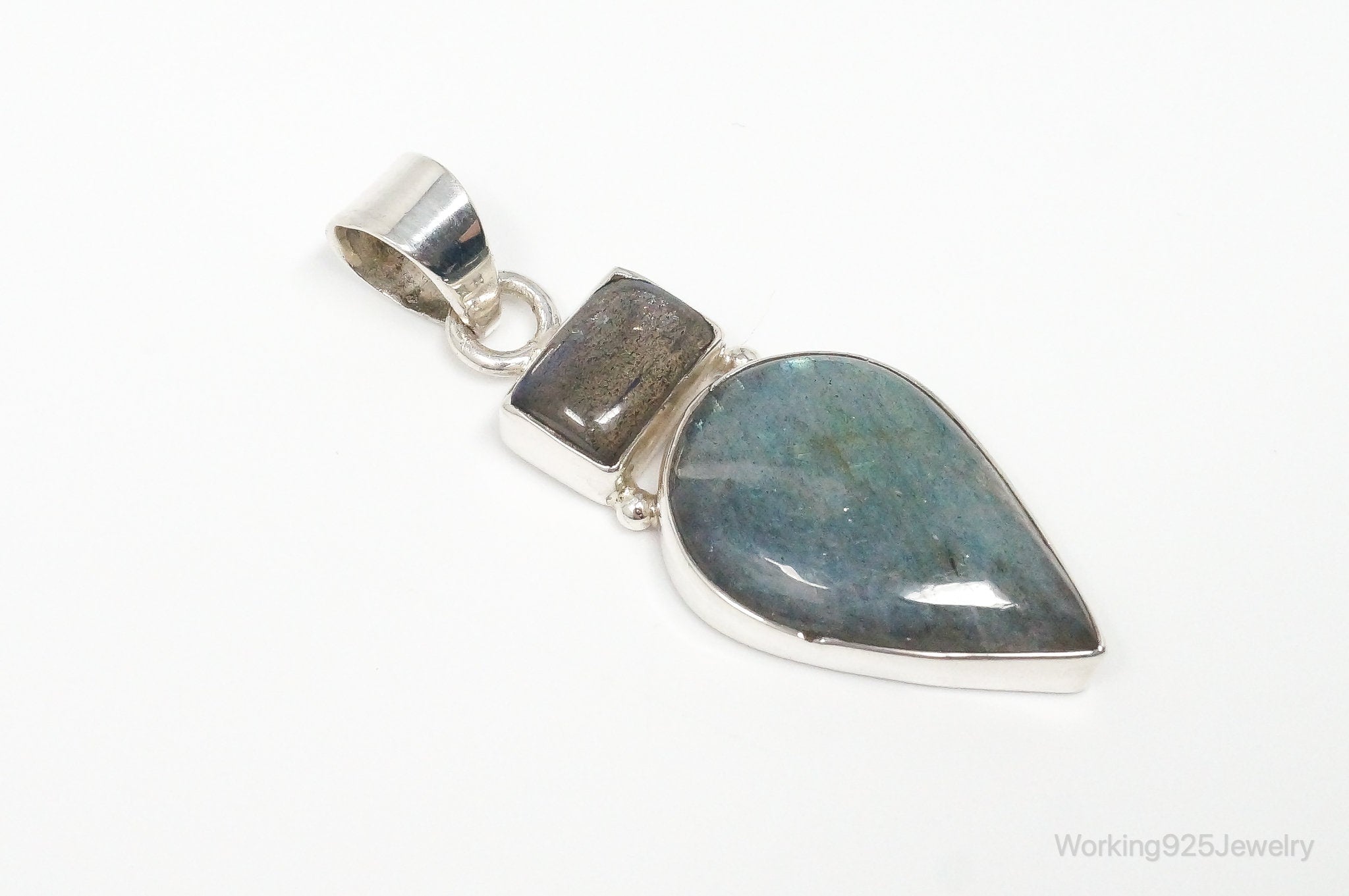 Large Designer Supreme Jewelers Labradorite Sterling Silver Pendant