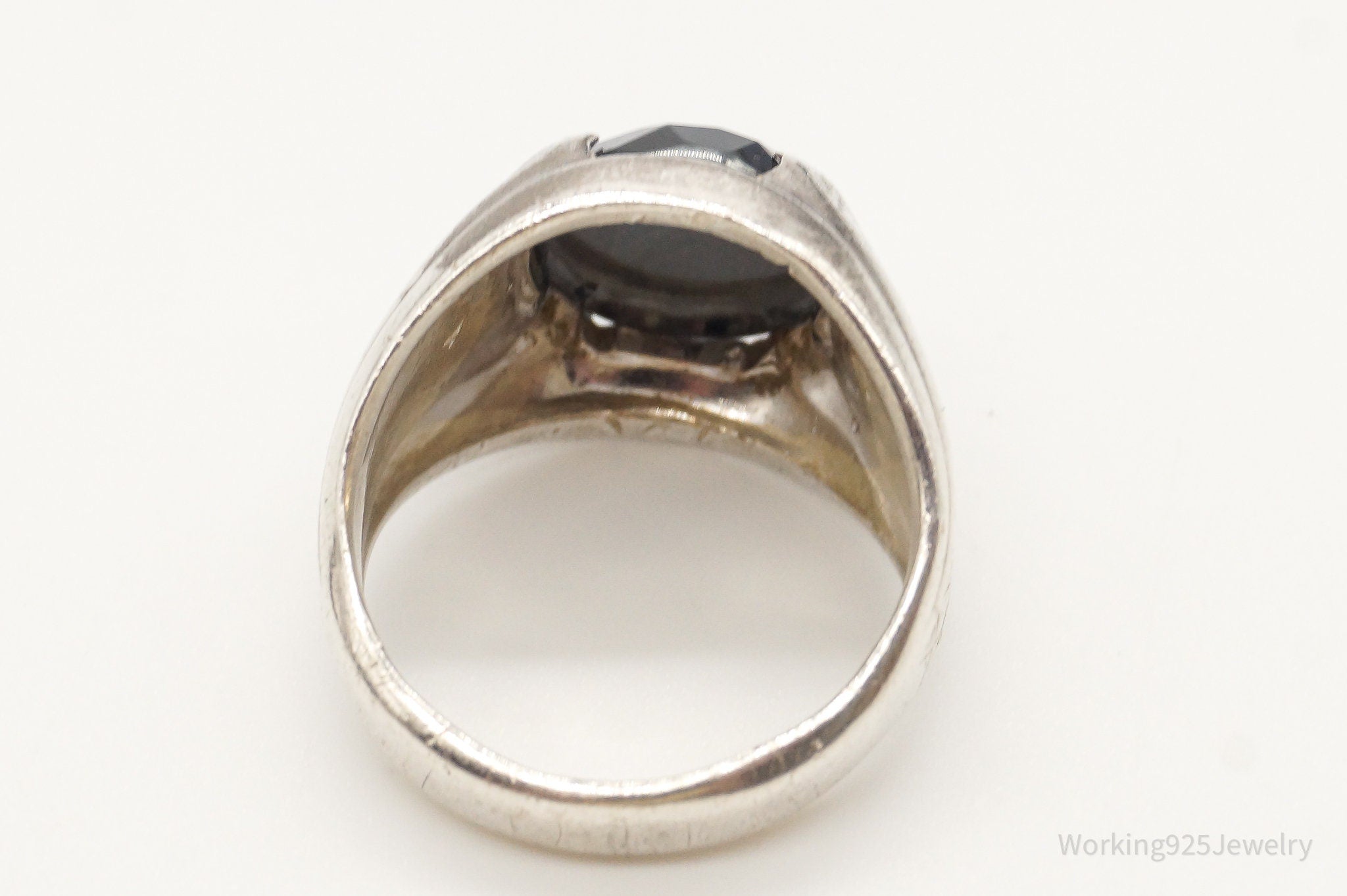 Antique Hematite Sterling Silver Ring - Size 6