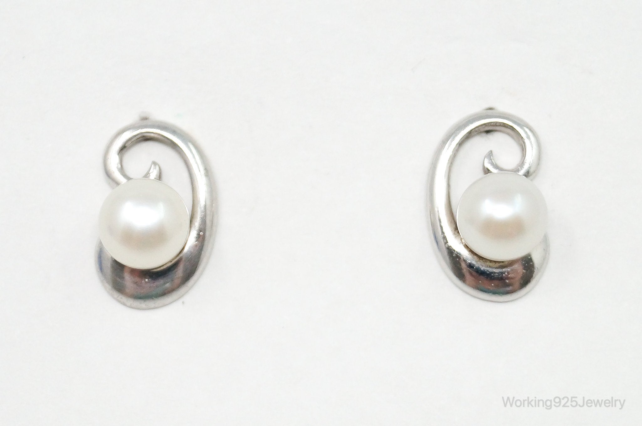 Designer Pearl Sterling Silver Earrings