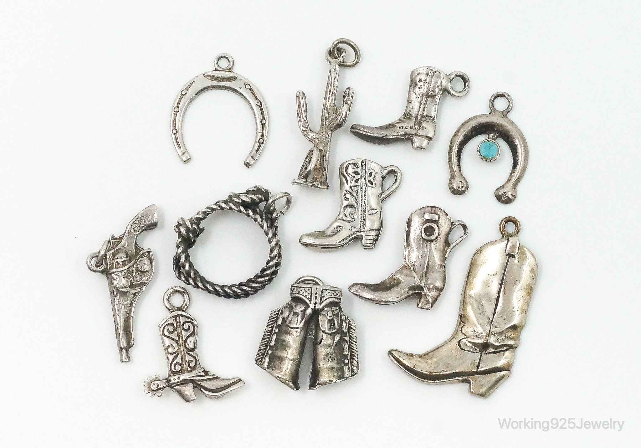 Vintage Antique Western Sterling Silver Charms Lot