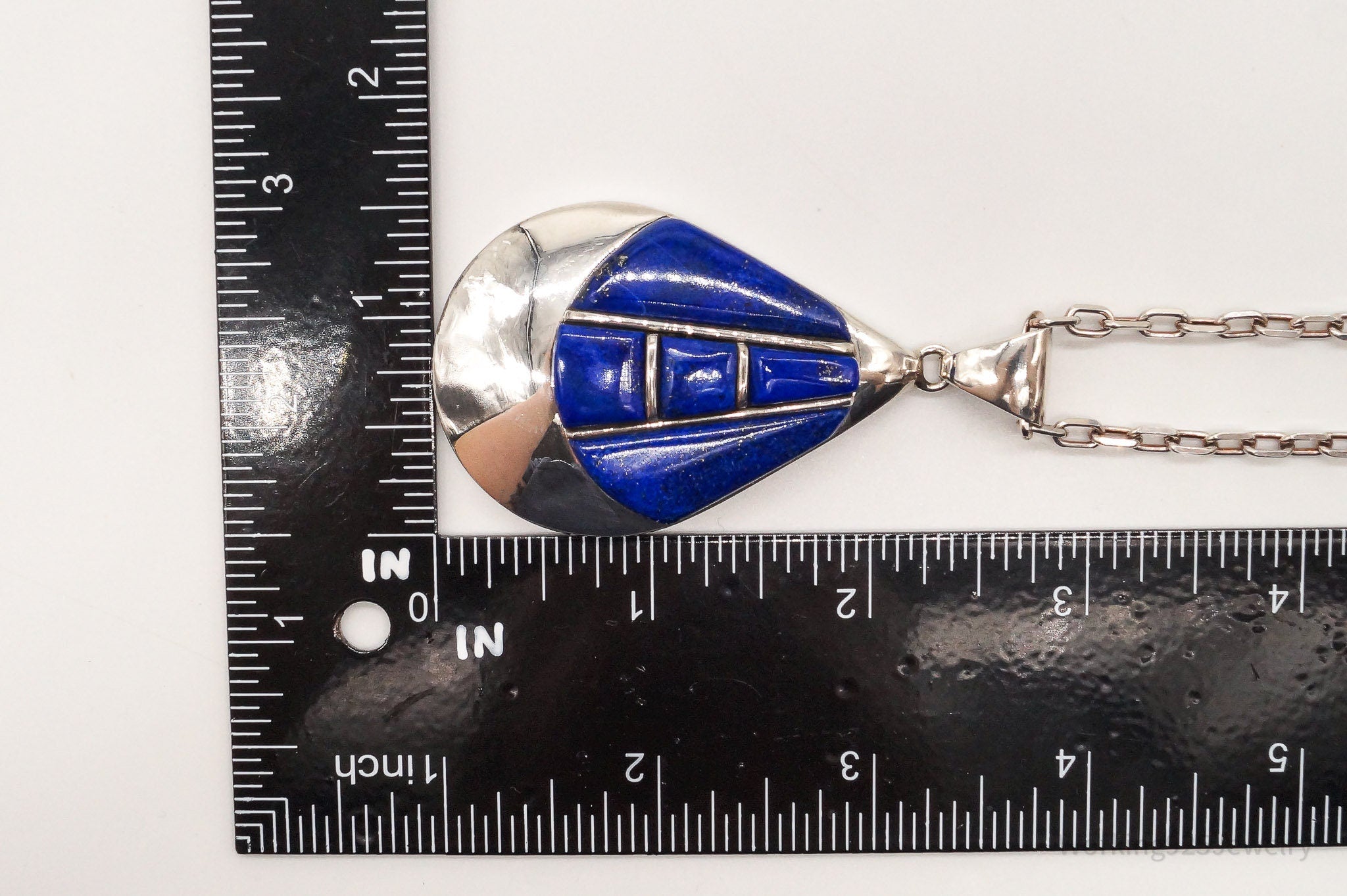 Vintage Artisan SJI Lazuli Lazuli Inlay Sterling Silver Necklace