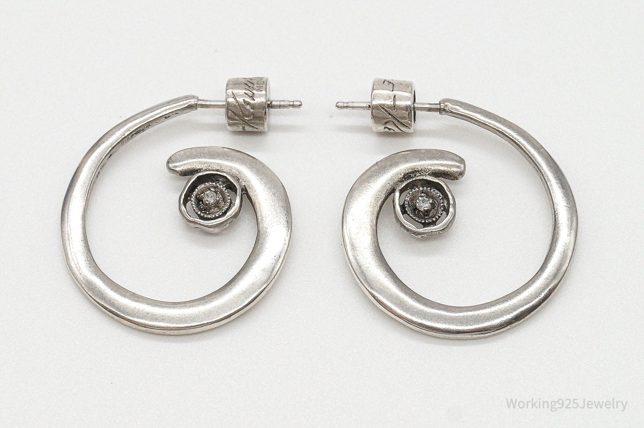 Designer Kenneth Cole Diamond Sterling Silver Earrings