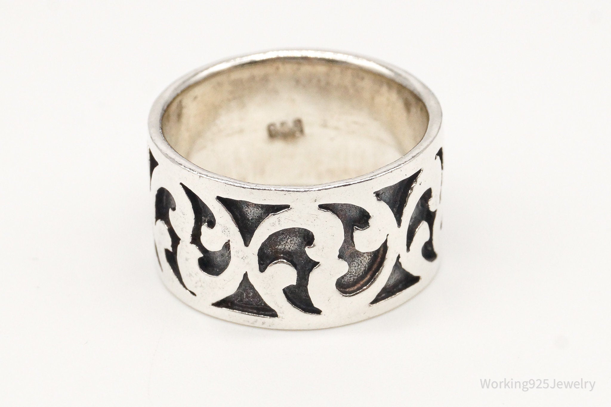 Vintage Celtic Design Sterling Silver Ring - Size 7.25