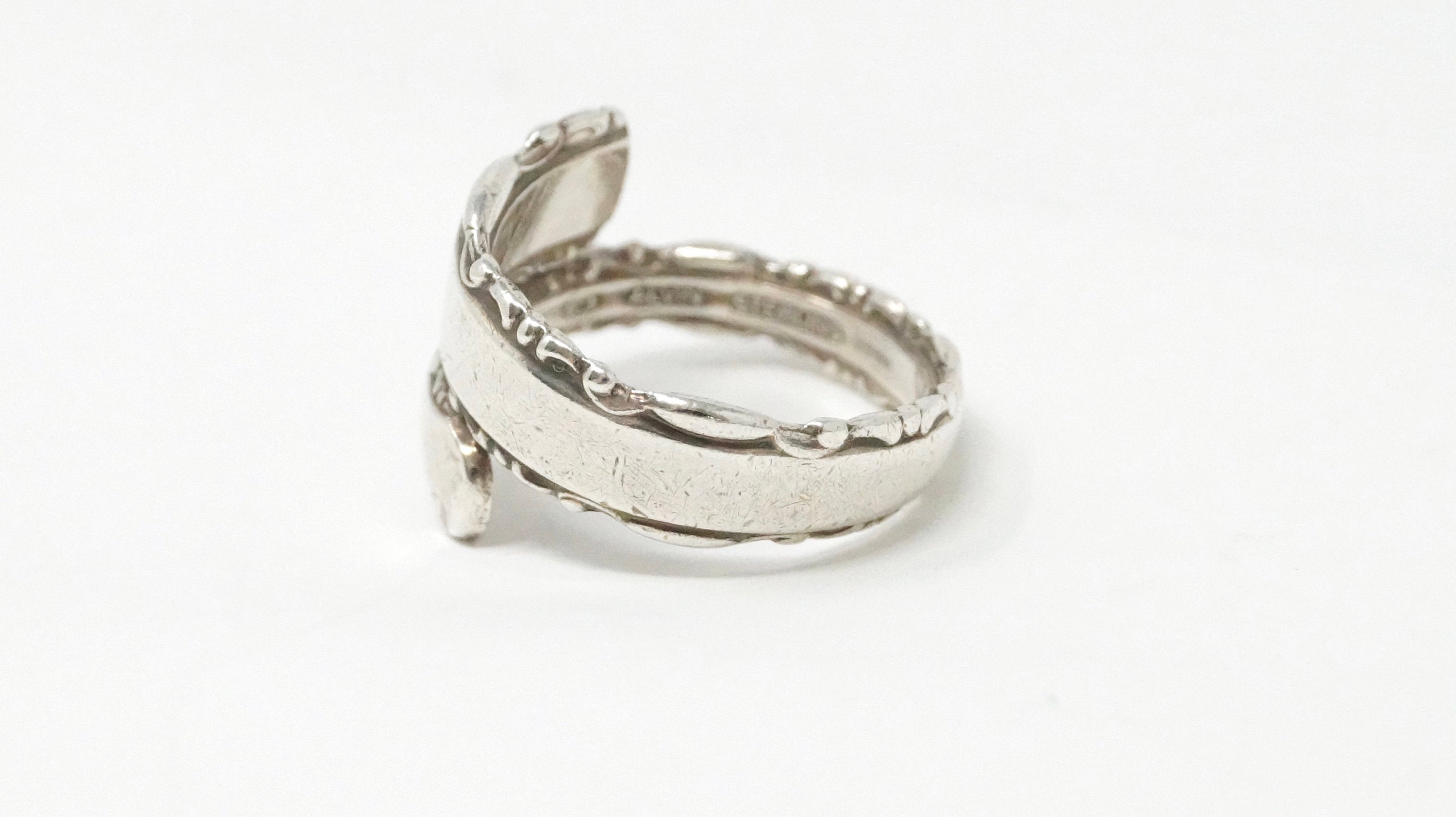 Vintage ALVIN Wrap Adjustable Spoon Sterling Silver Ring - Size 7.5 -