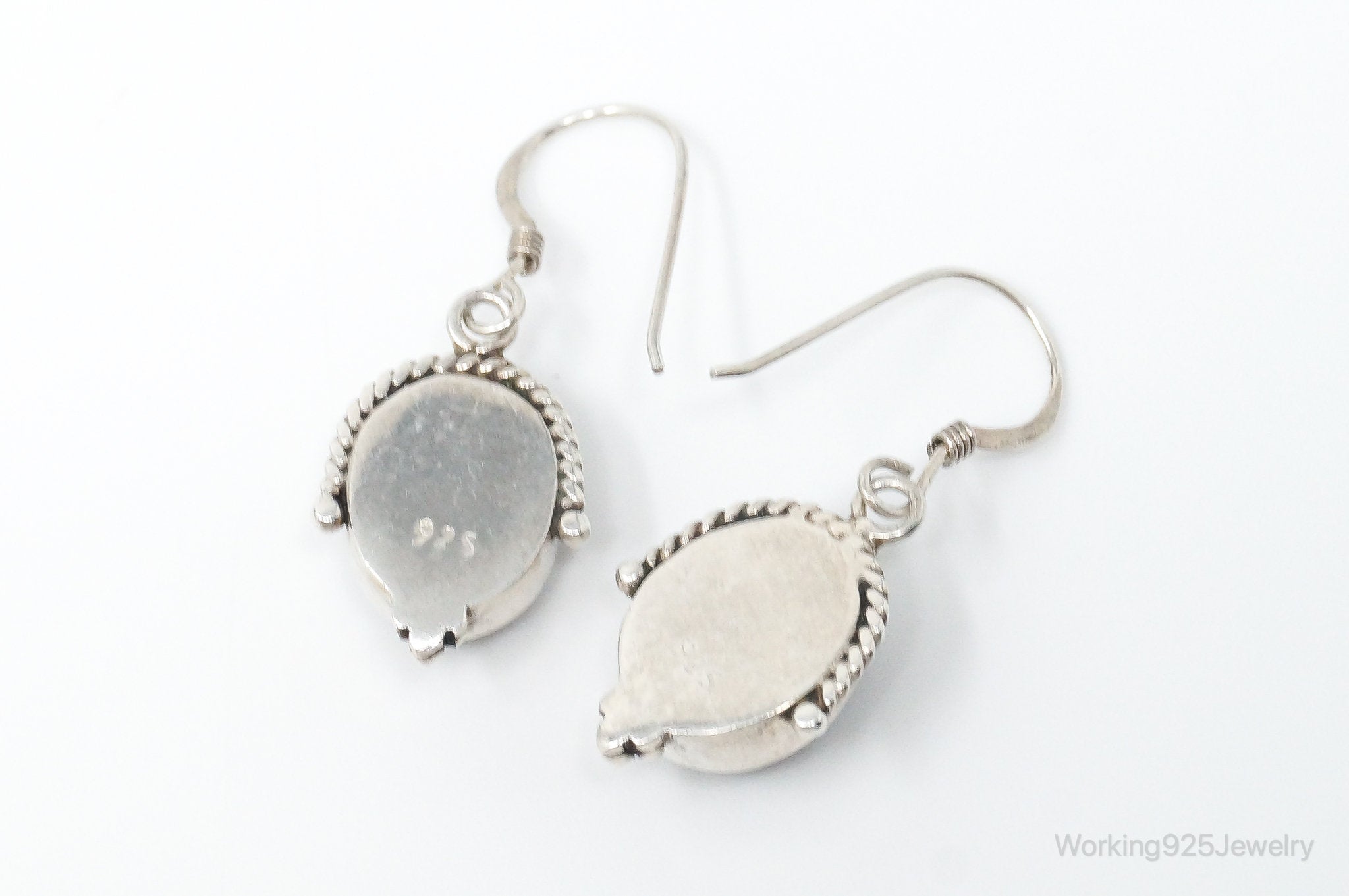 Vintage Labradorite Bali Inspired Sterling Silver Earrings