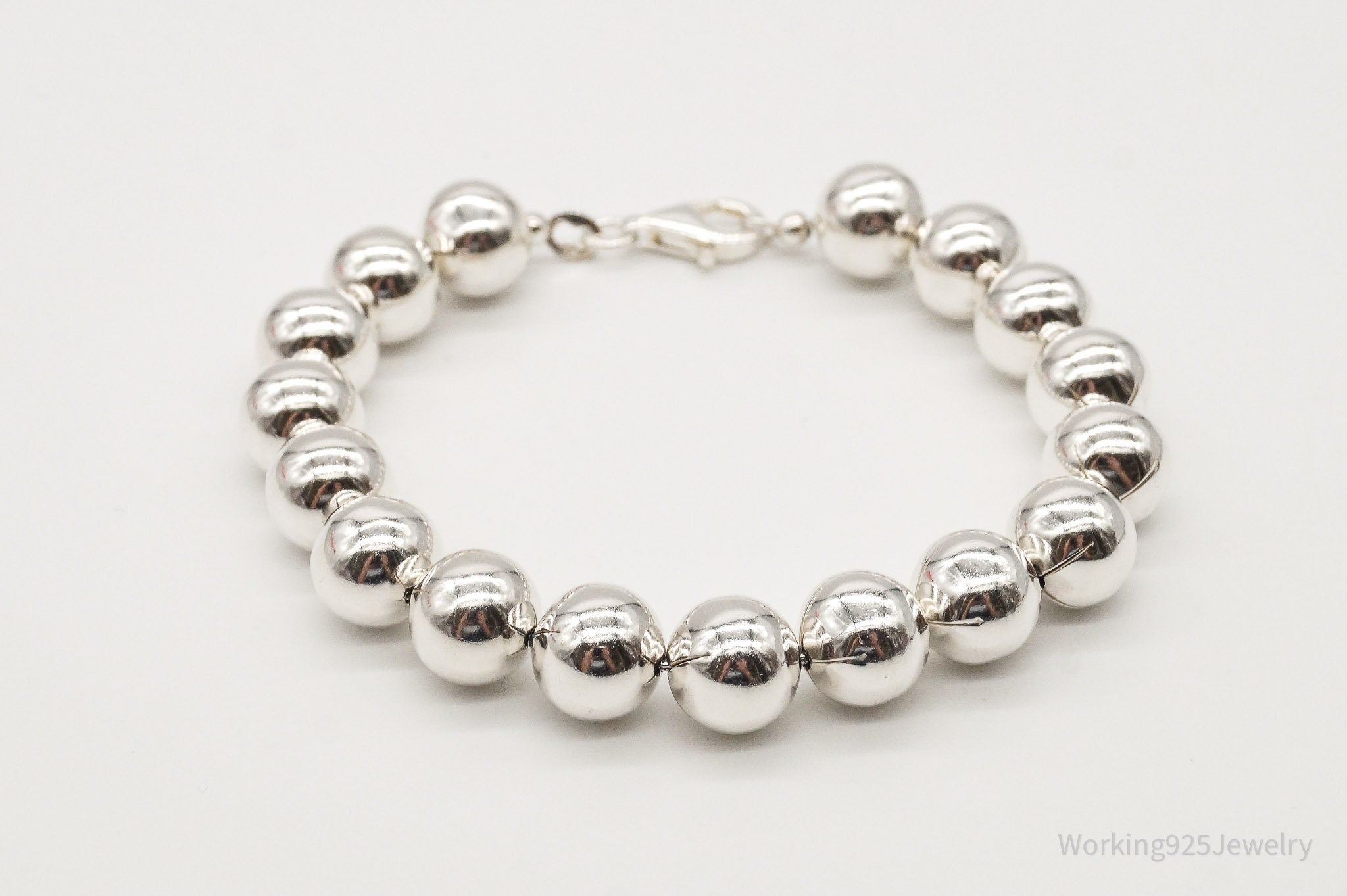 Vintage Ball Beaded Sterling Silver Bracelet