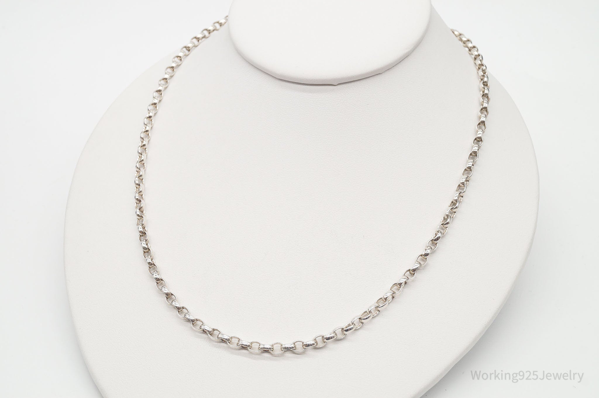 Vintage High End Designer Cynthia Griffis Sterling Silver Rolo Chain Necklace