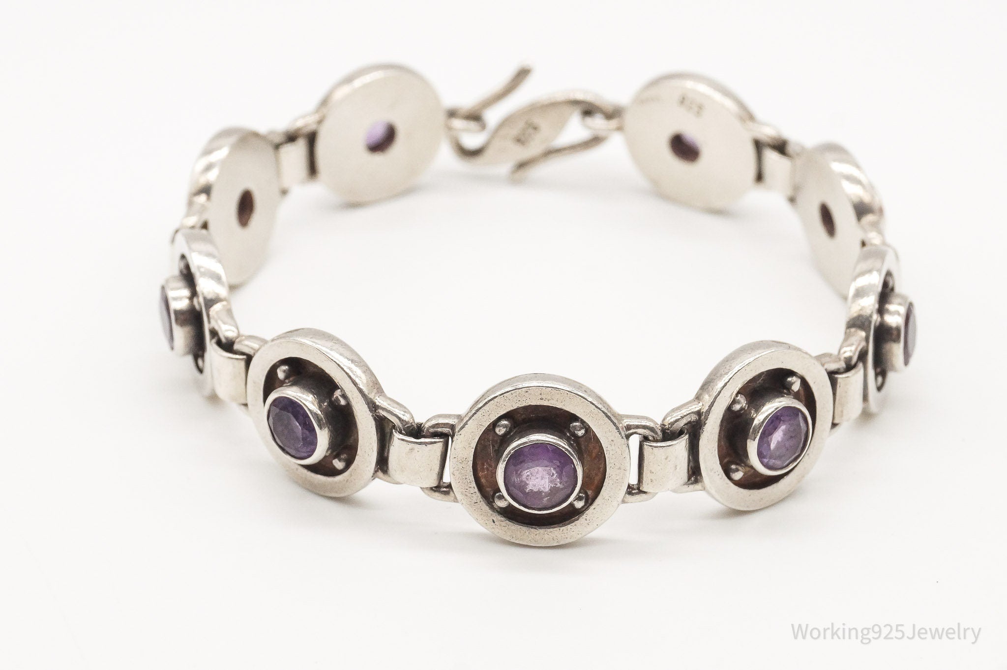 Vintage Amethyst Sterling Silver Bracelet