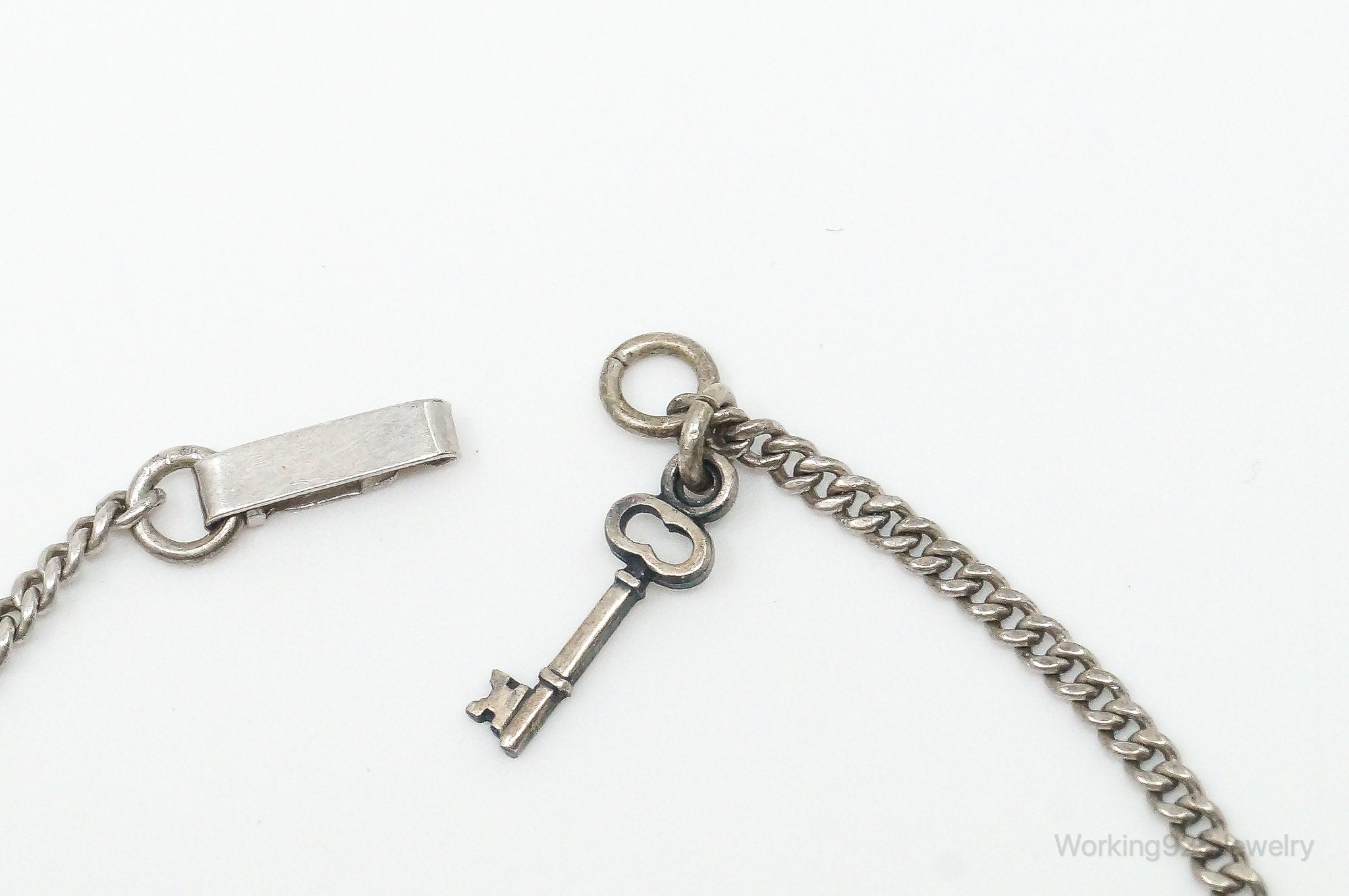 1940s Vintage Future Homemakers of America Sterling Silver Key Charm Bracelet