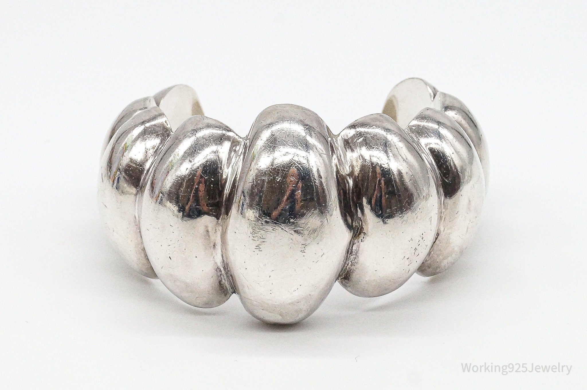 RARE Vintage Mexico Modernist Los Ballesteros Sterling Silver Bracelet