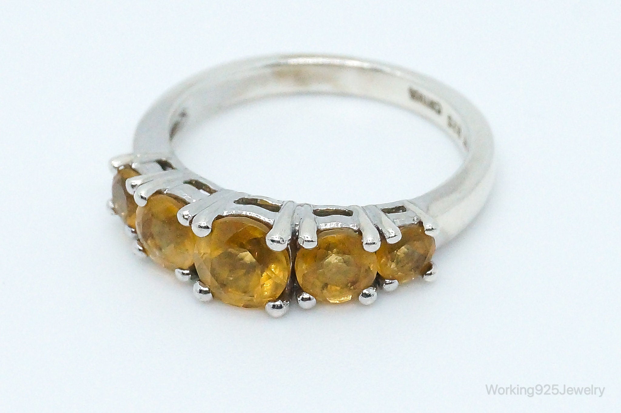 Vintage Citrine Sterling Silver Ring - Size 7