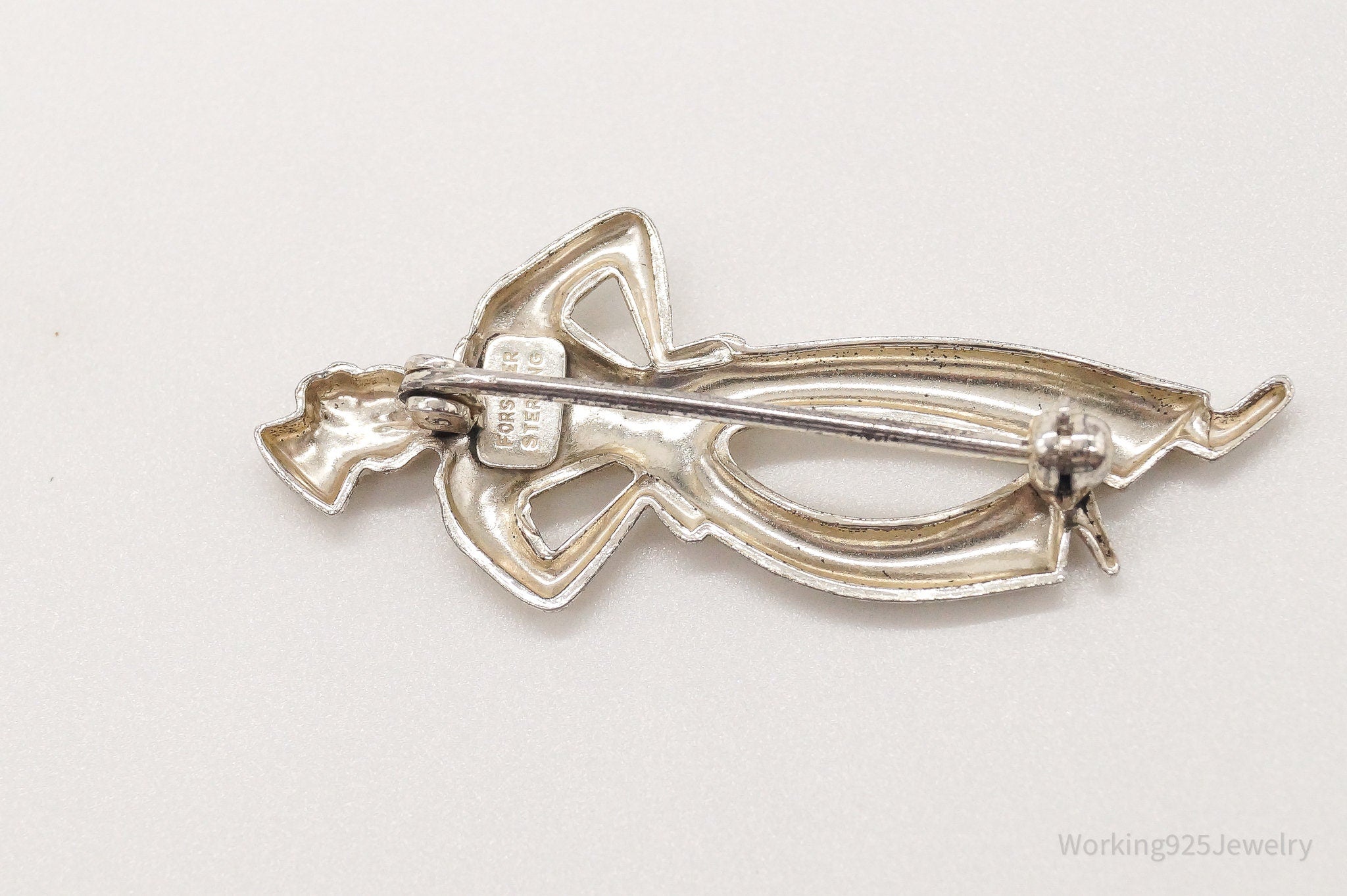 Vintage 1940s Forstner Dancing Sailor Sterling Silver Brooch Pin