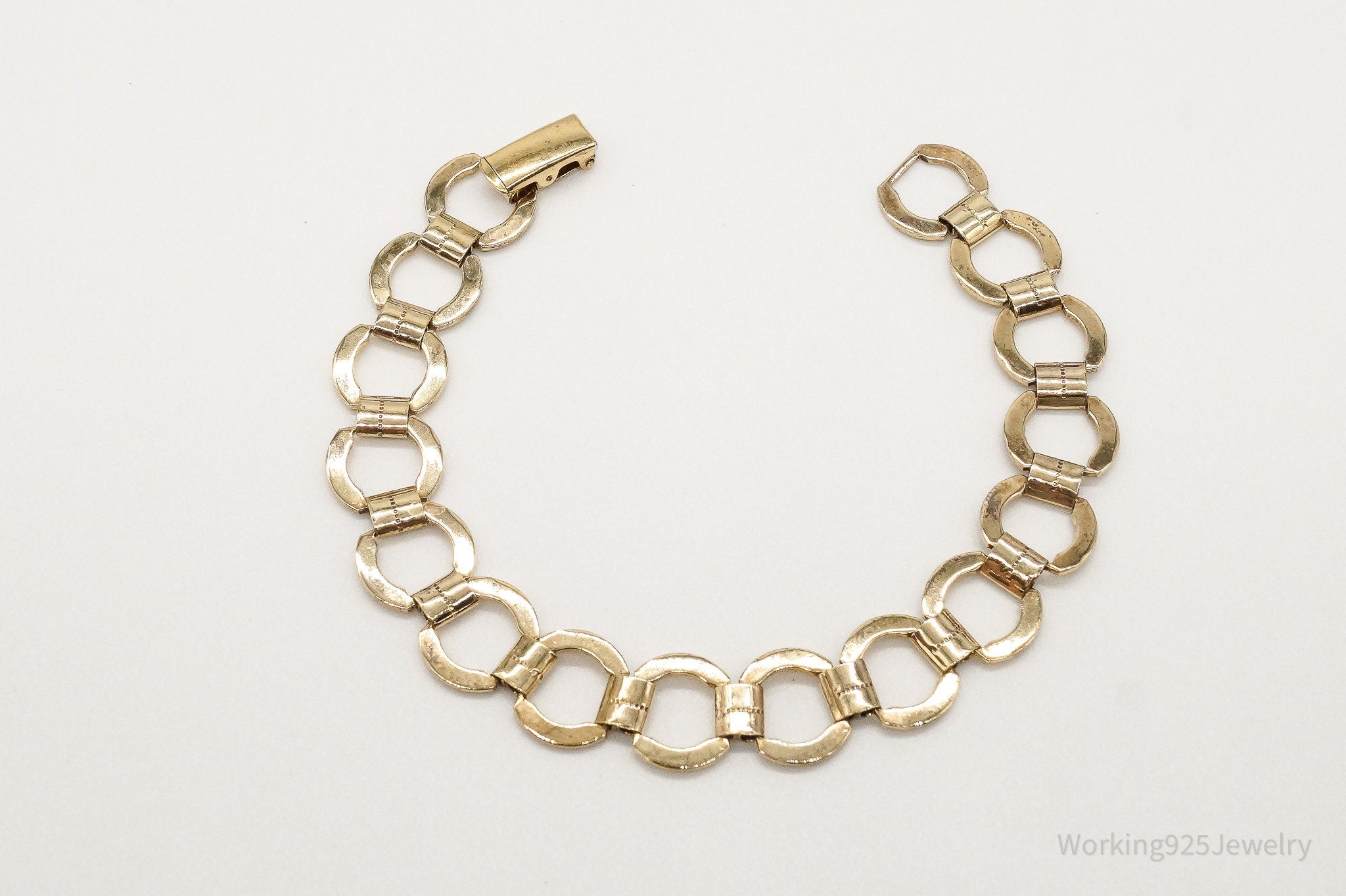 Vintage Gold Vermeil High Fashion Sterling Silver Bracelet