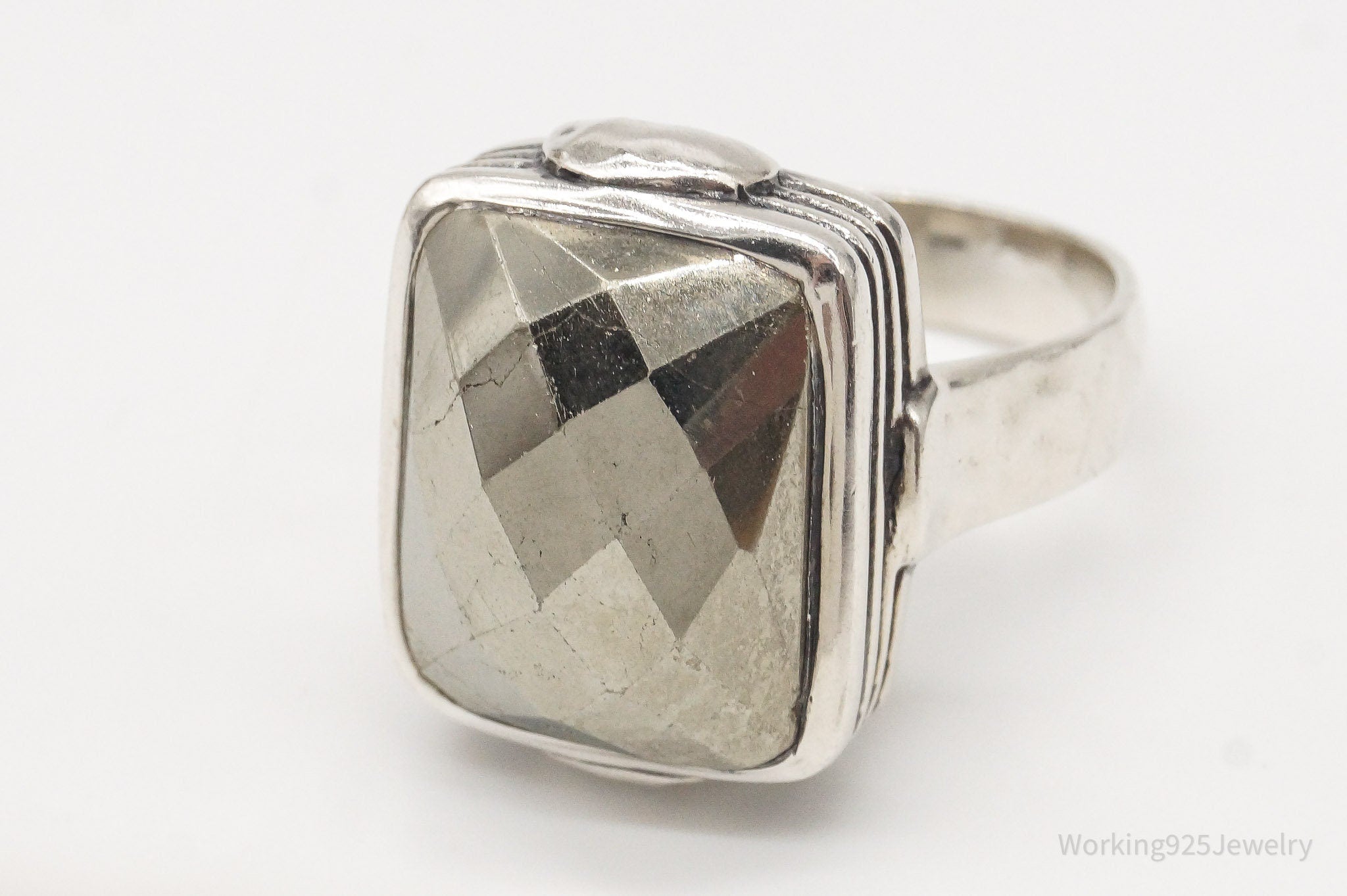 Vintage Designer Silpada Retired Pyrite Sterling Silver Ring - Size 9