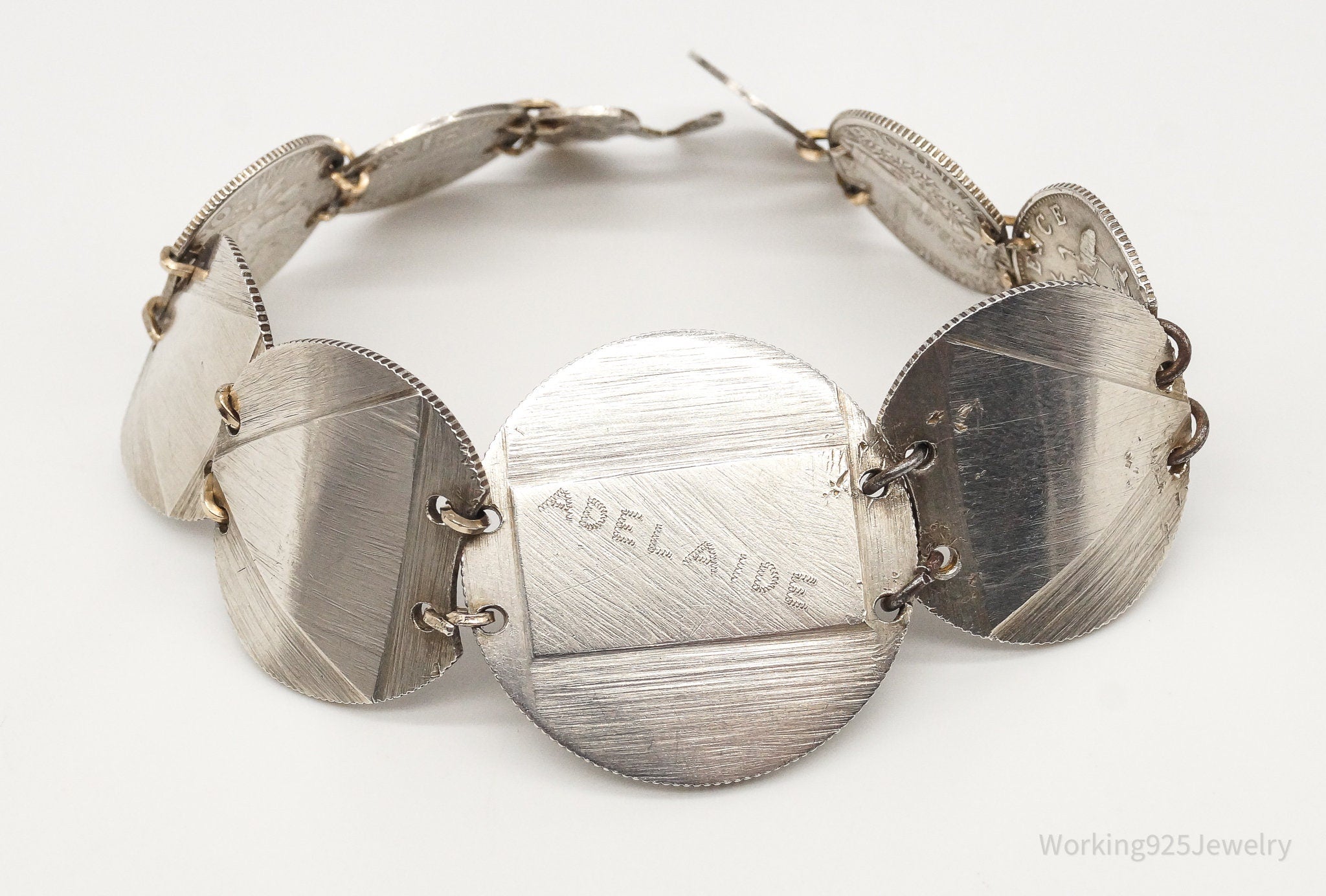 Vintage "Adelaide" Name Coins Silver Bracelet