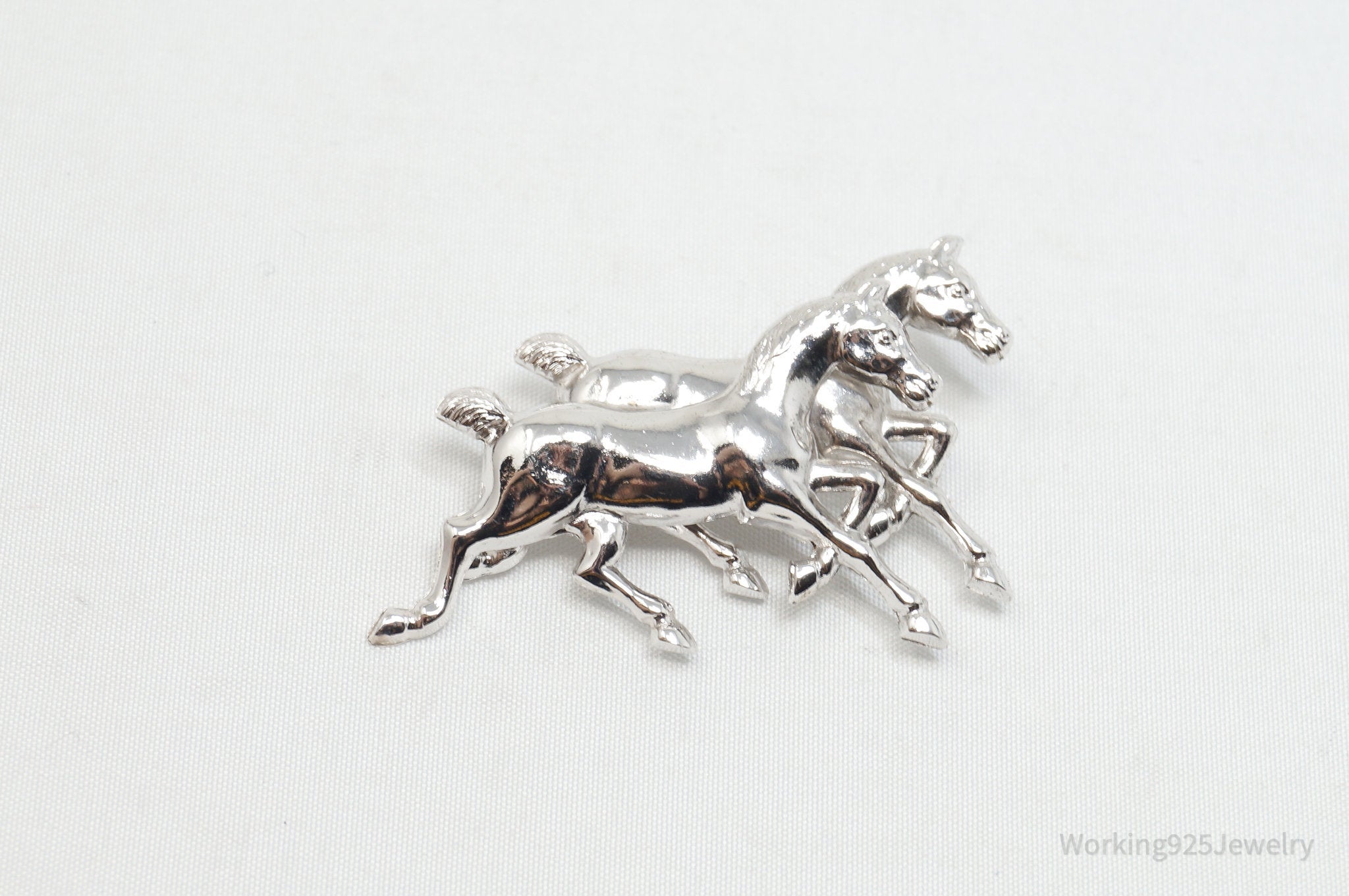 Vintage Designer Carl Art Horse Lover Sterling Silver Brooch Pin