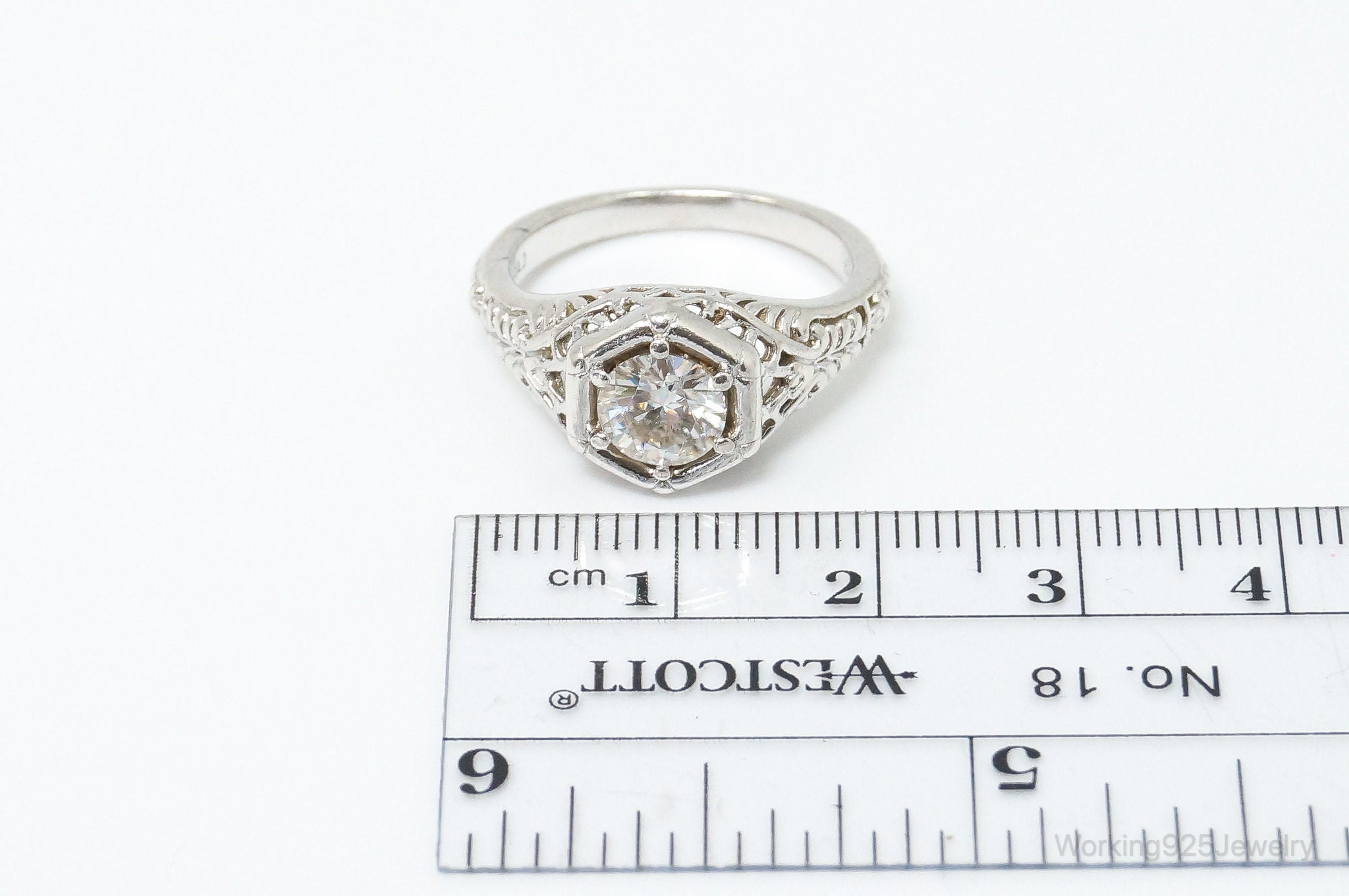 Vintage Designer PAJ Cubic Zirconia Sterling Silver Ring - SZ 7