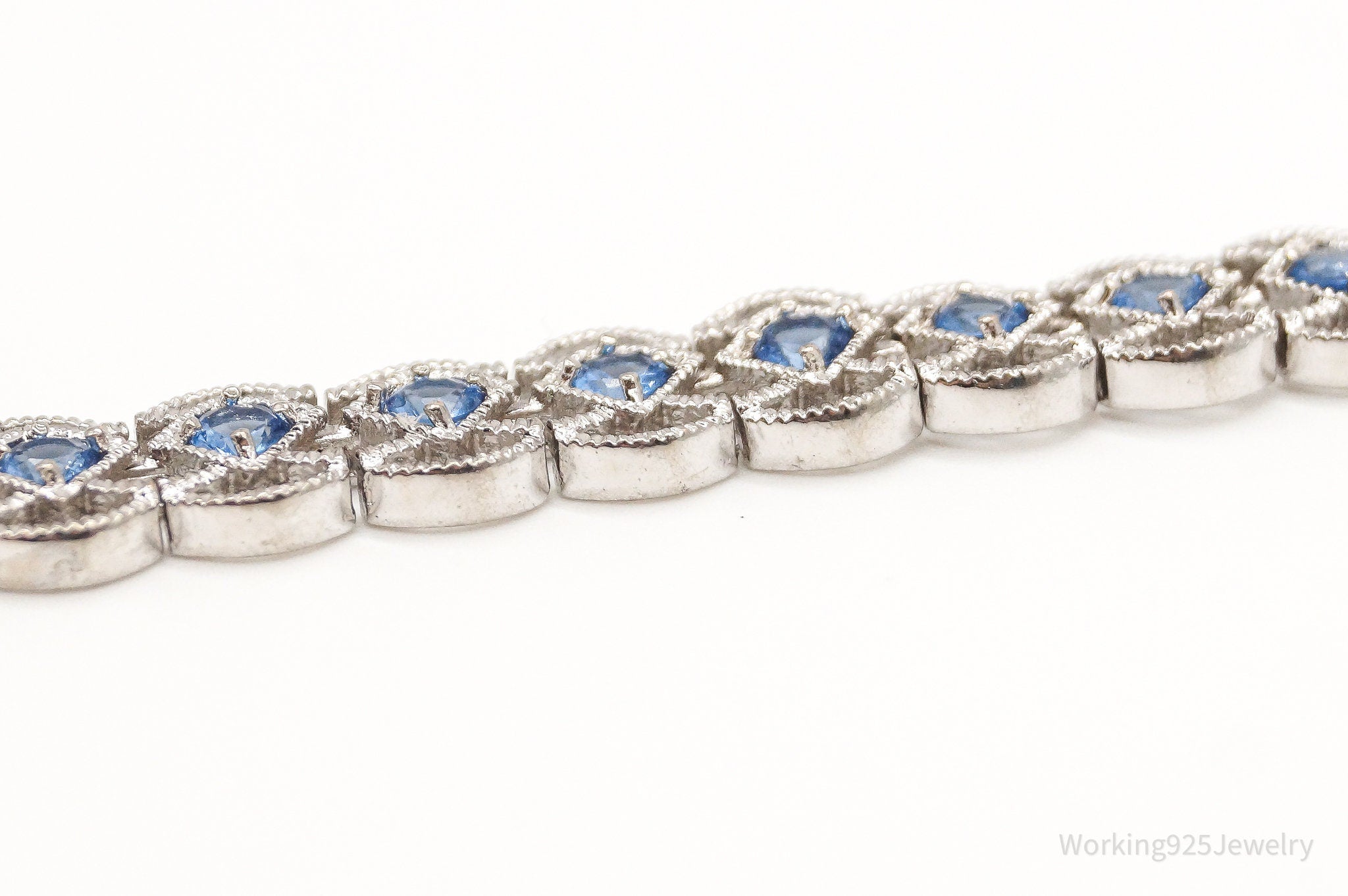 Designer FAS Lab Sapphire Sterling Silver Bracelet