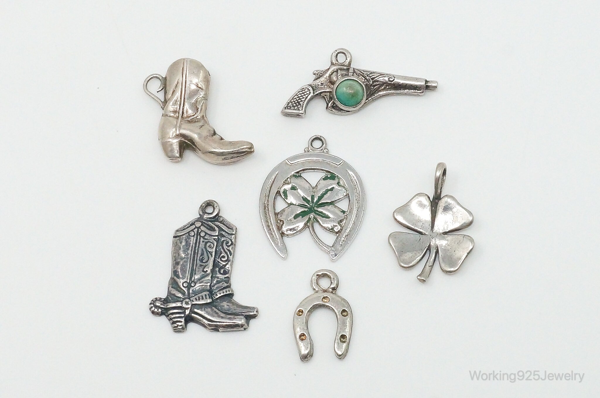 Vintage Antique Western Sterling Silver Charms Lot