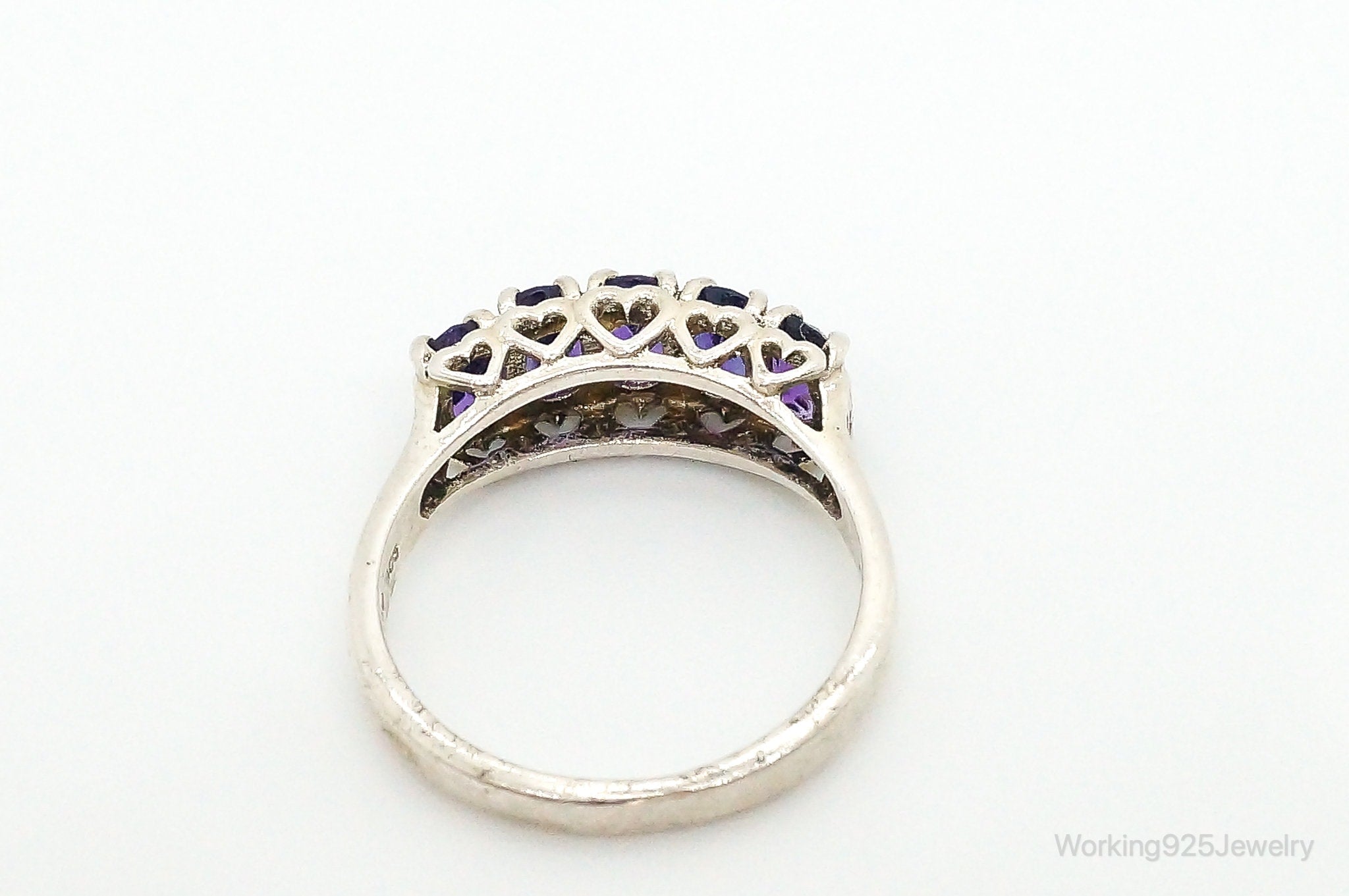 Vintage Designer CNS Amethyst Sterling Silver Ring - Size 9.75