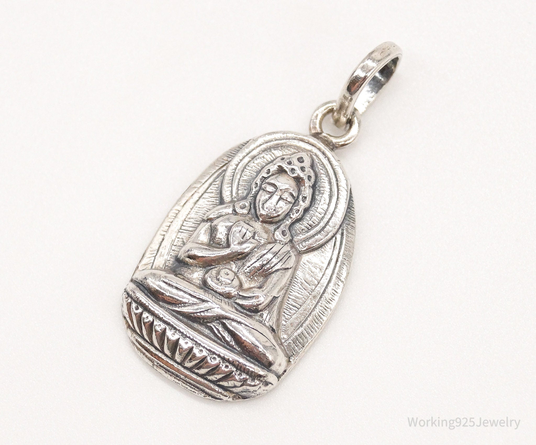 Vintage Hindu Sterling Silver Necklace Pendant