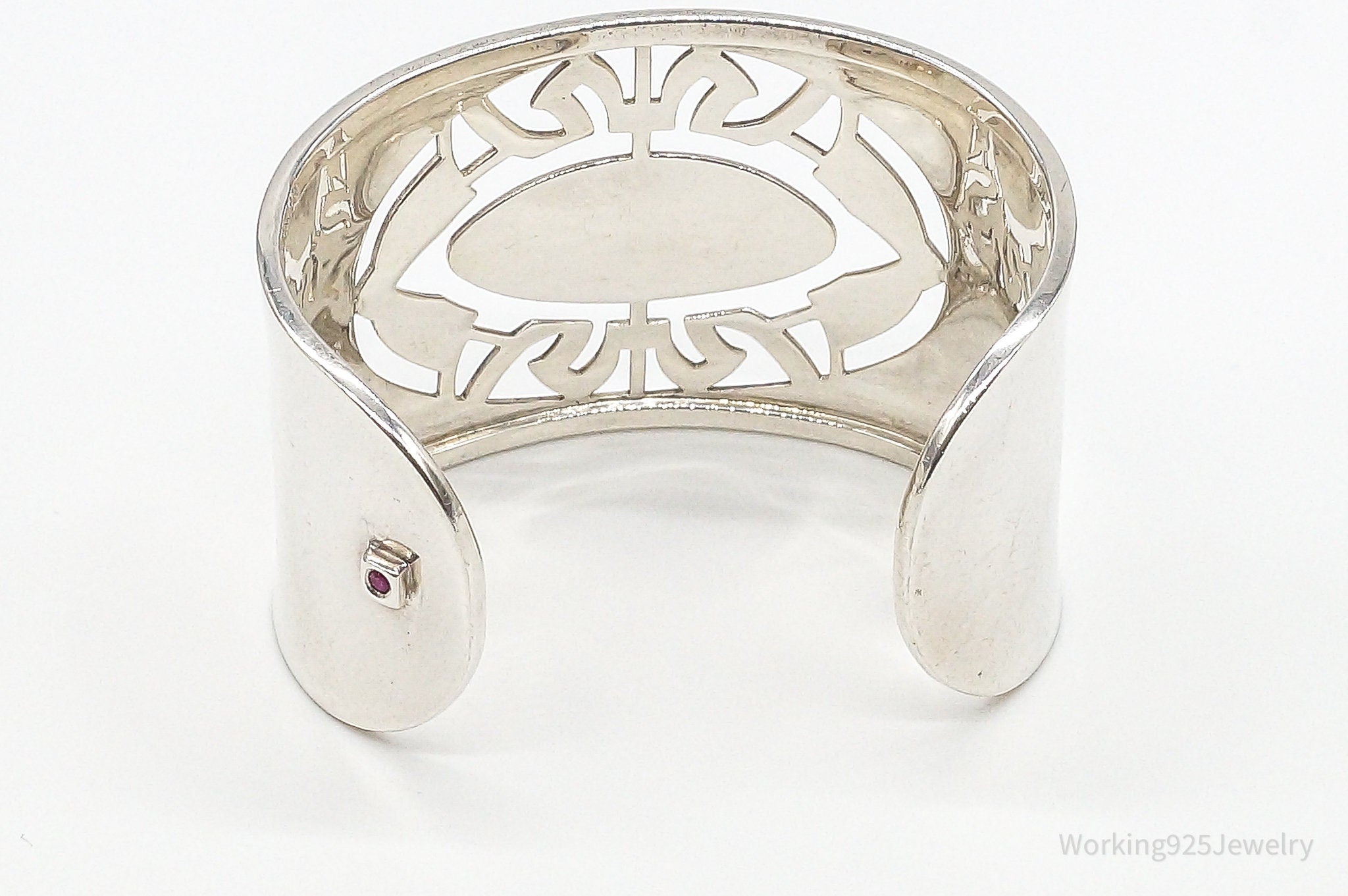 Designer ELLE Ruby Sterling Silver Cuff Bracelet