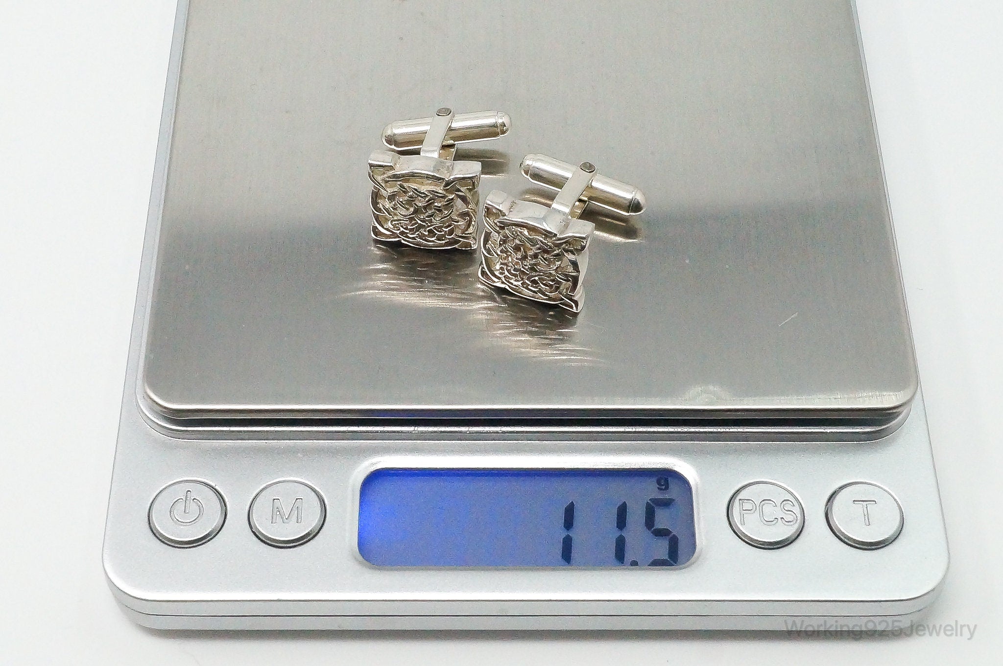 Vintage Celtic Knot Sterling Silver Cuff Links