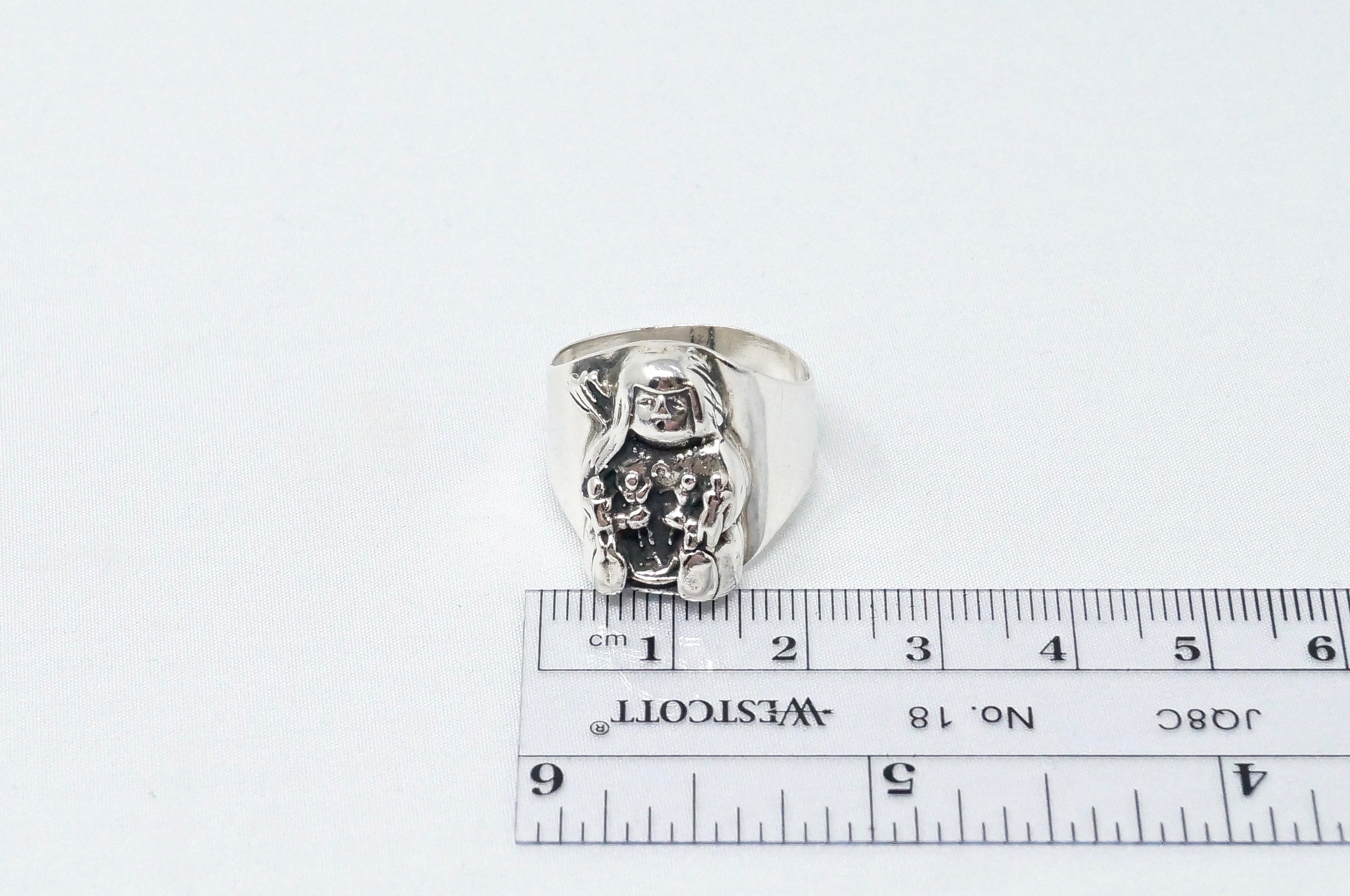 Native American Manuel Karen Hoyungowa Anglo Mother Sterling Silver Ring