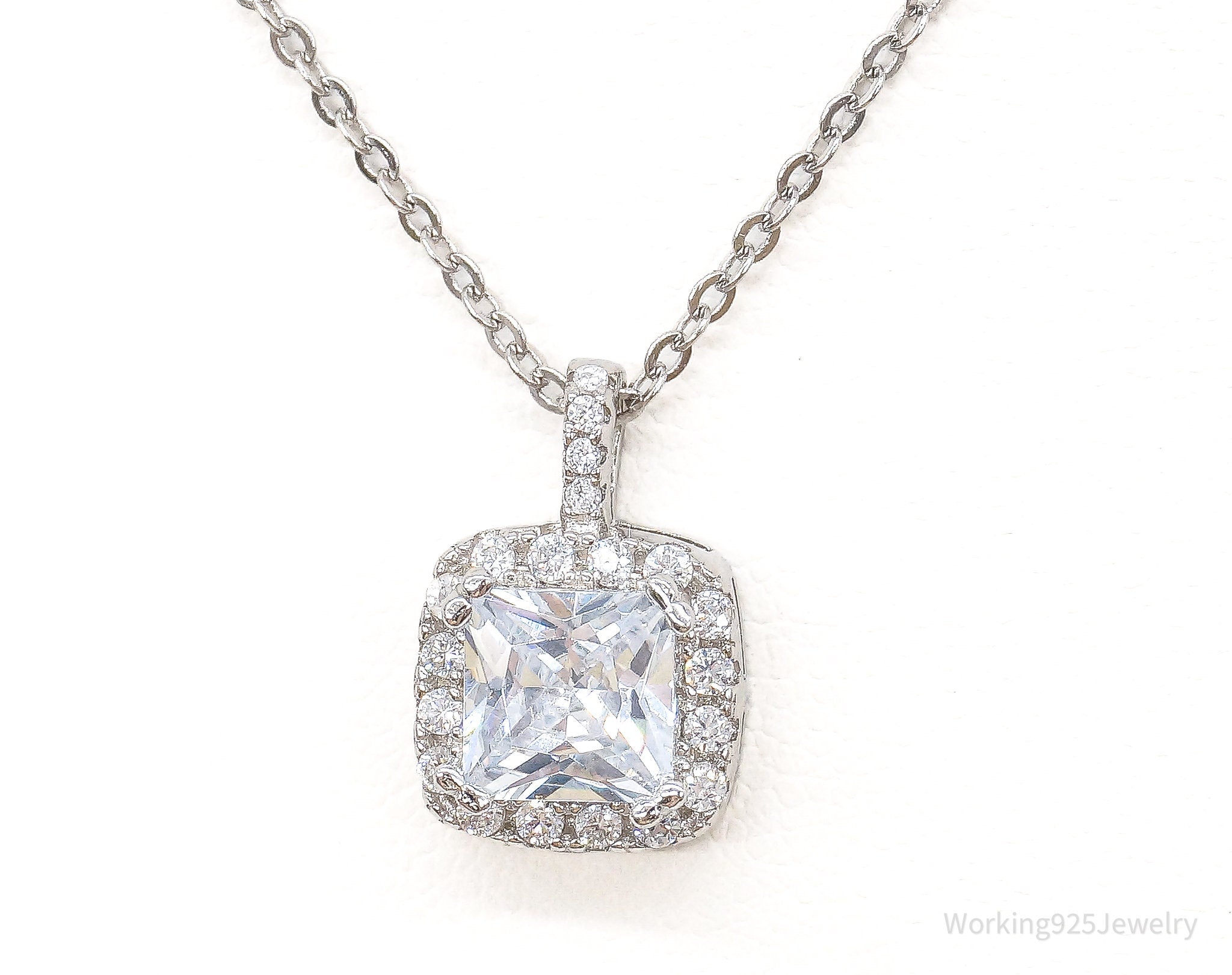 Designer Ryze Cubic Zirconia Sterling Silver Necklace