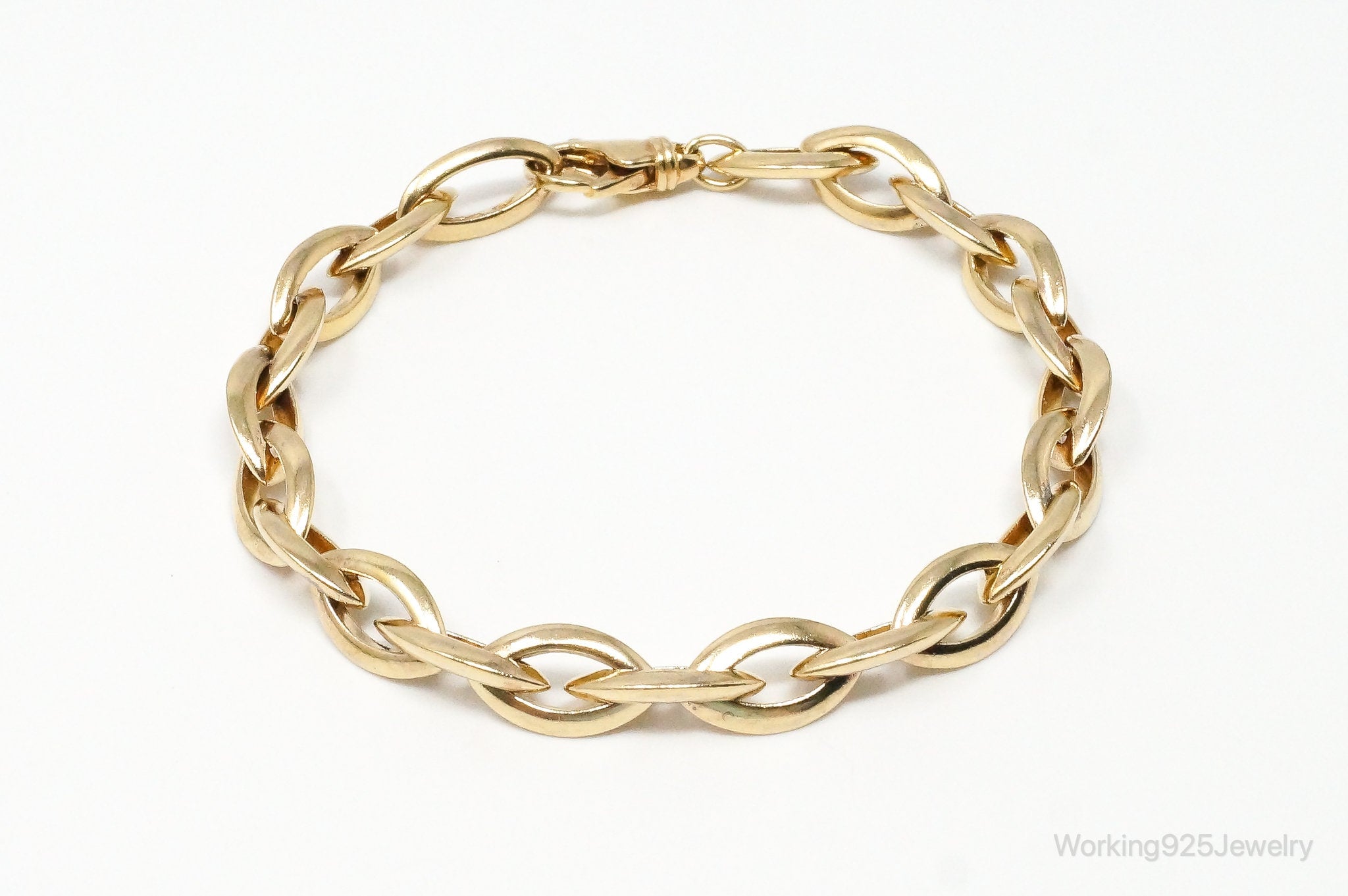 Vintage Italian Designer Gold Vermeil Sterling Silver Chain Link Bracelet