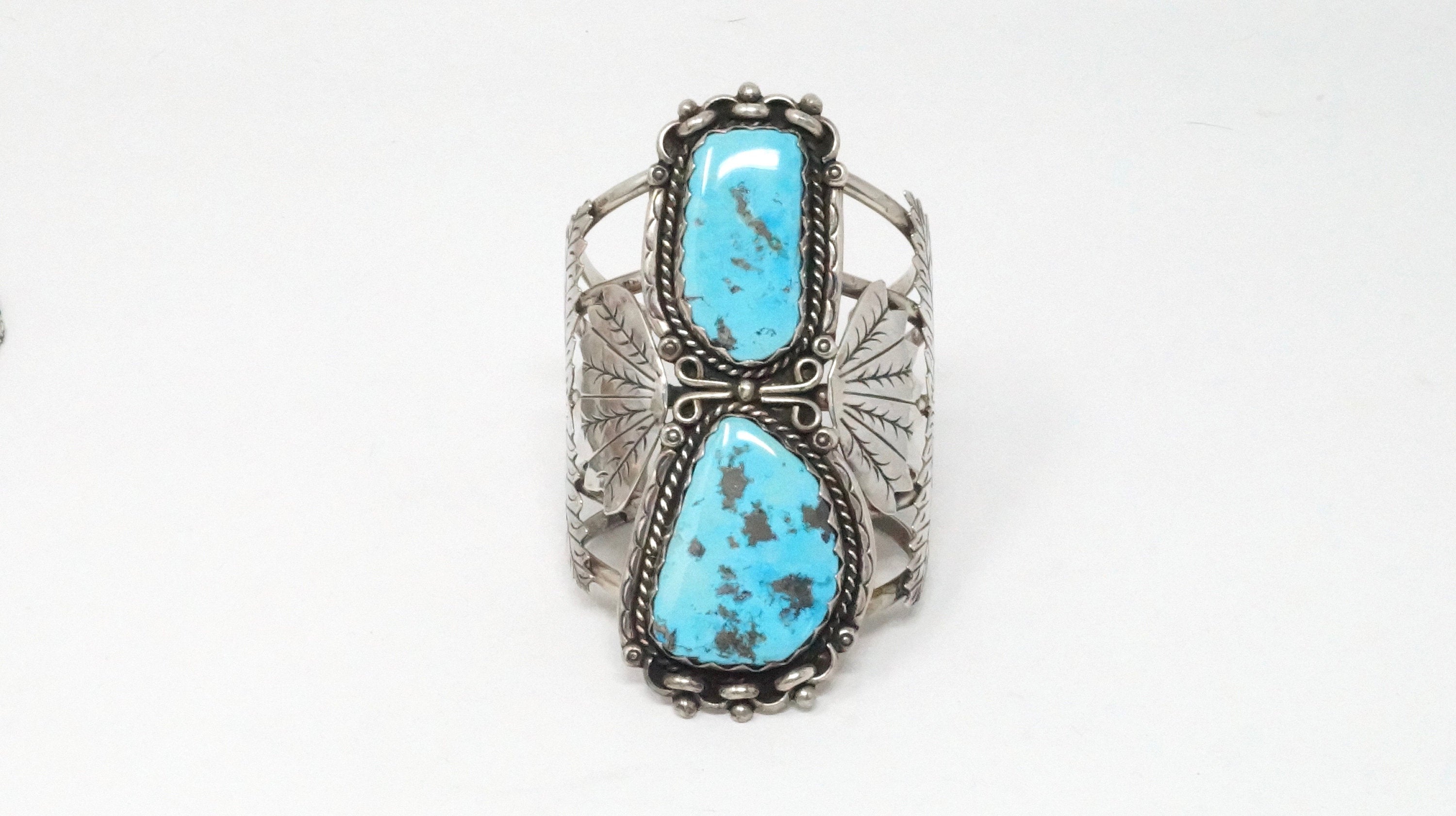 RARE Native American Beverly 27 Years Turquoise Sterling Silver Cuff Bracelet