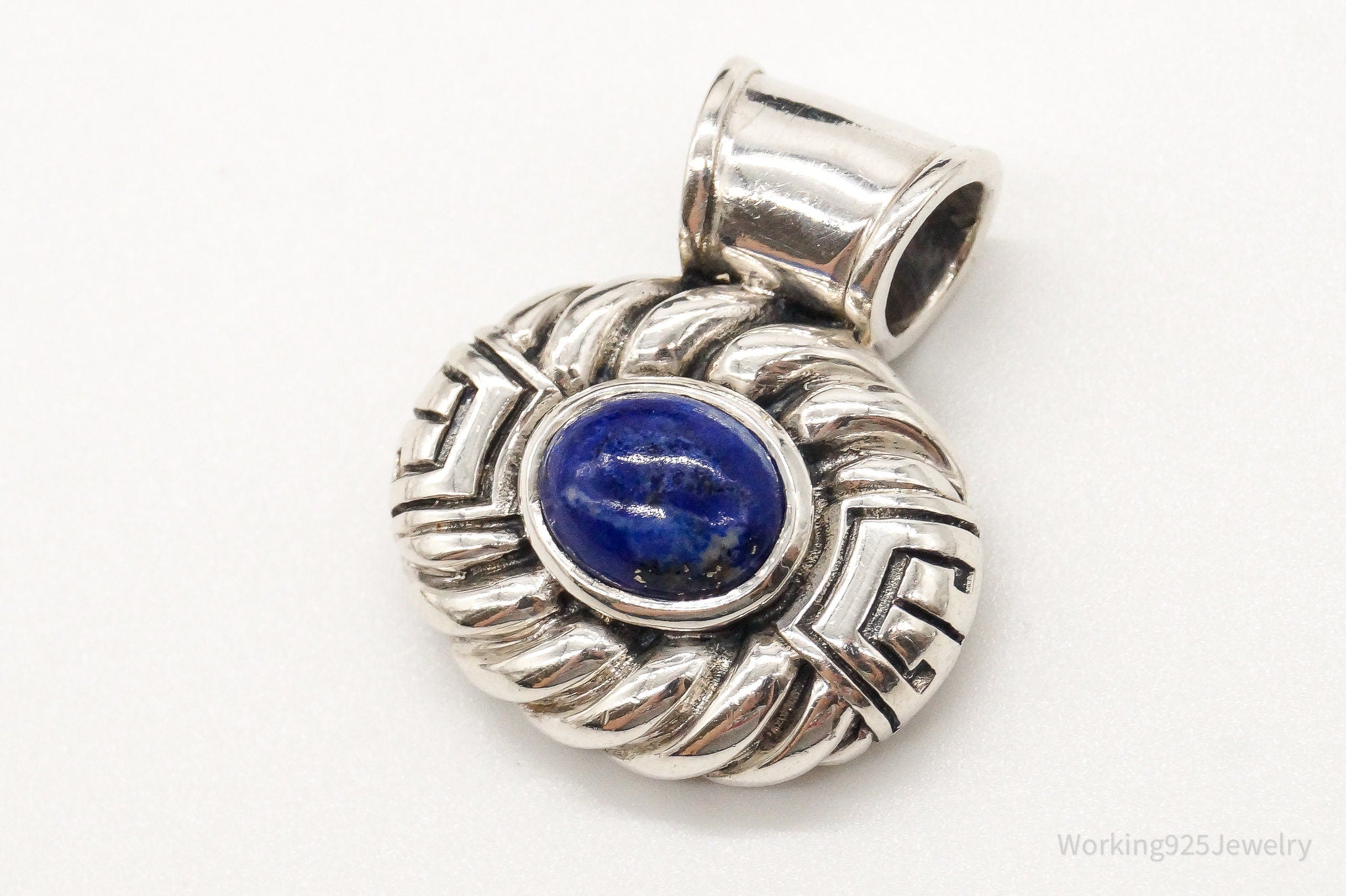 Designer CNA Blue Lapis Lazuli Sterling Silver Pendant