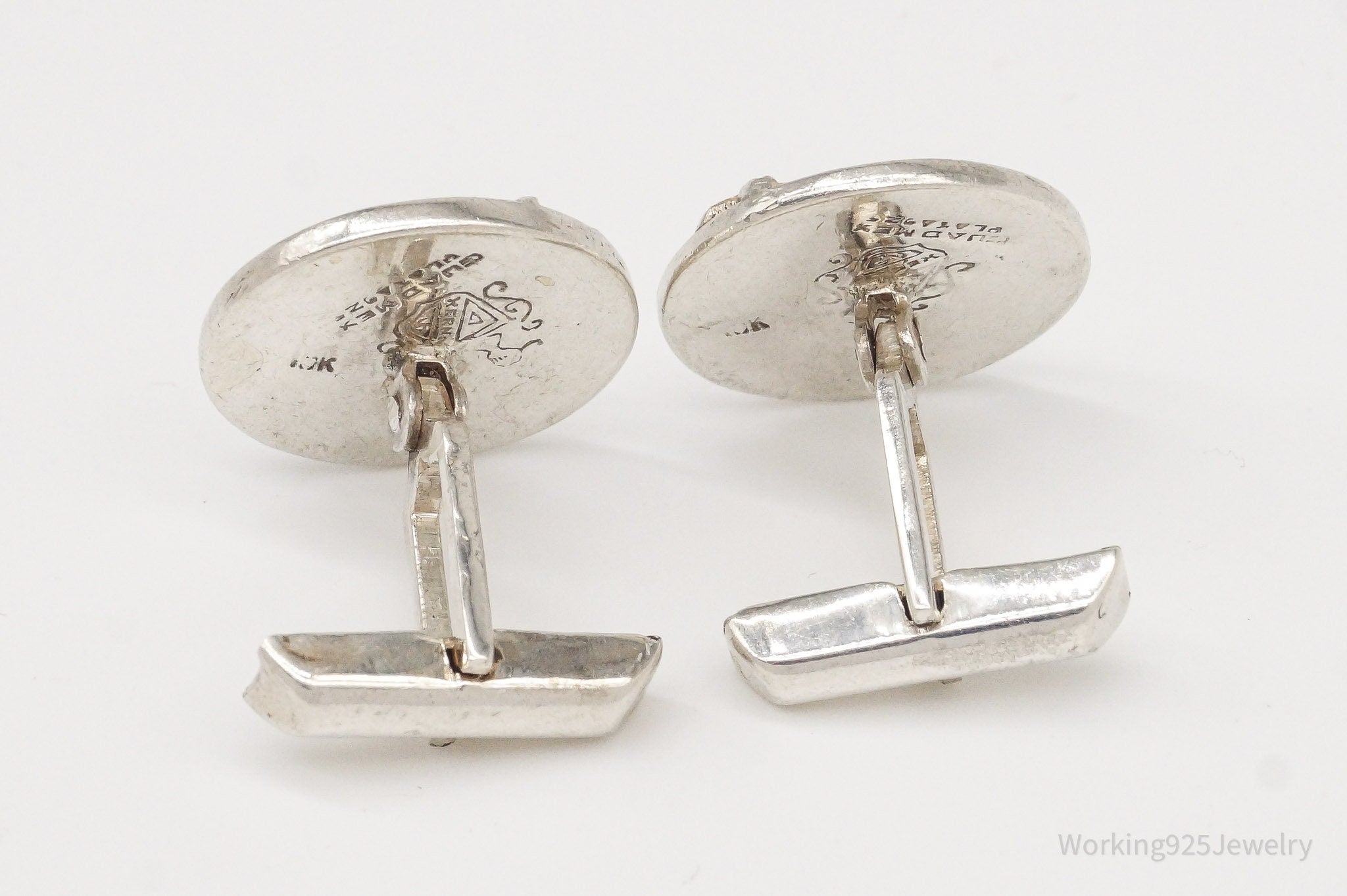 Vintage Hernan AHS Mexico Cowboy Boots 10K Sterling Silver Cufflinks