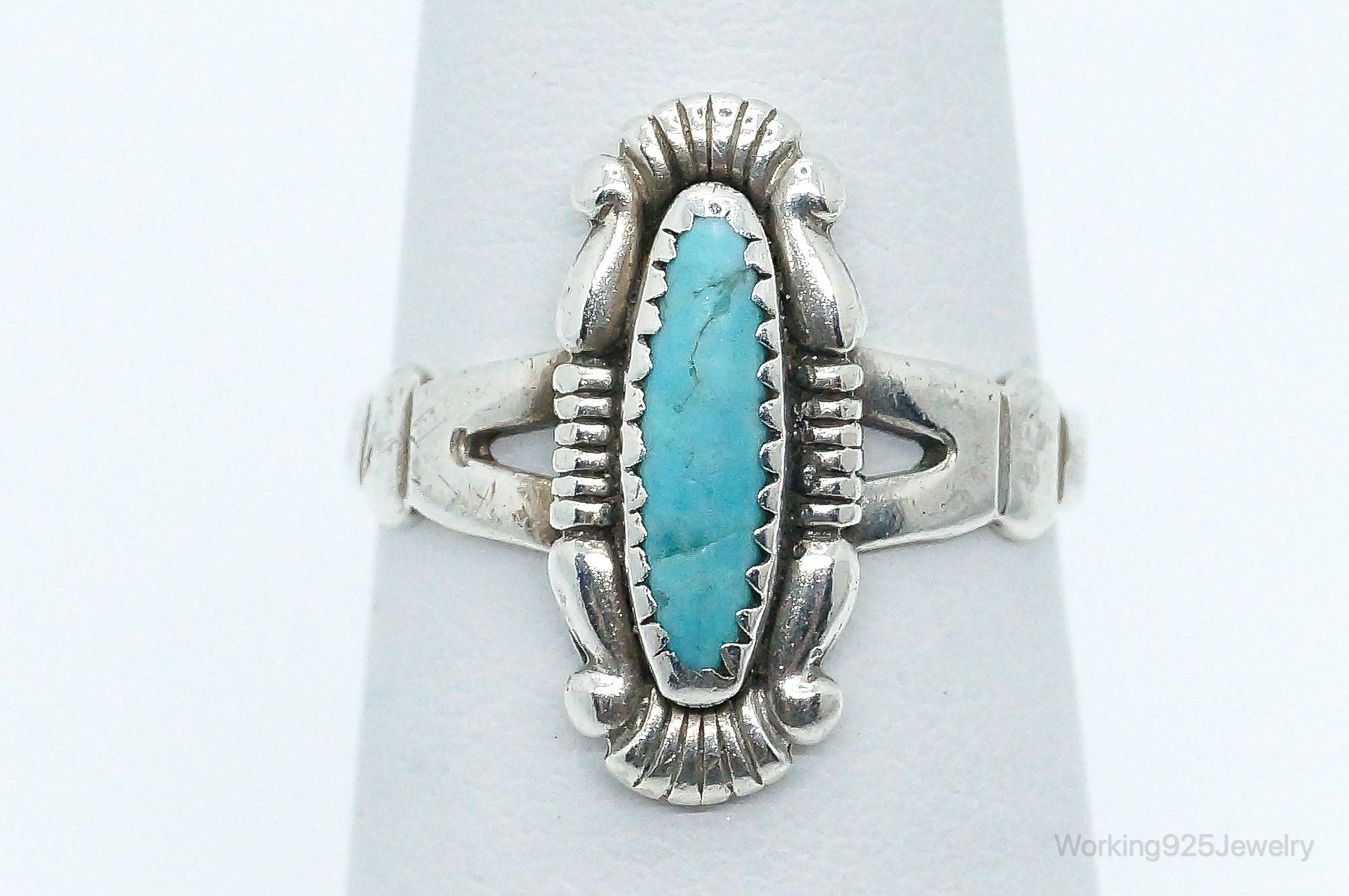 Vintage Bell Trading Post Turquoise Sterling Silver Ring - Size 5