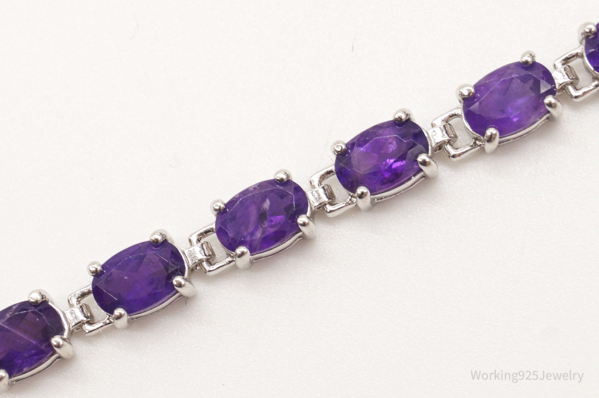 Vintage Designer Ross Simons Amethyst Sterling Silver Bracelet