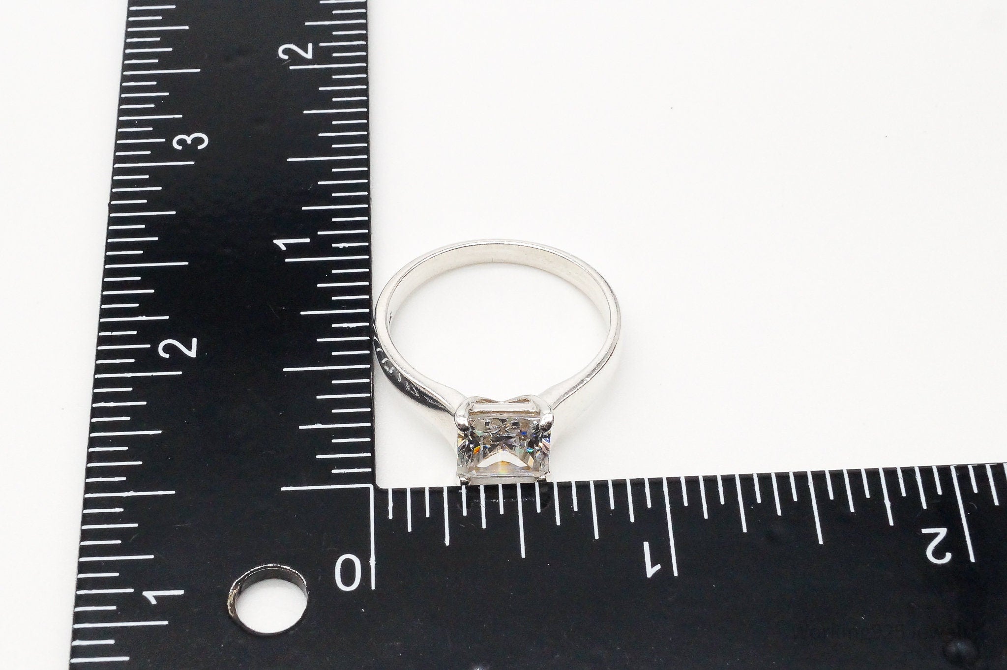 Vintage Cubic Zirconia Sterling Silver Ring - Size 10.25