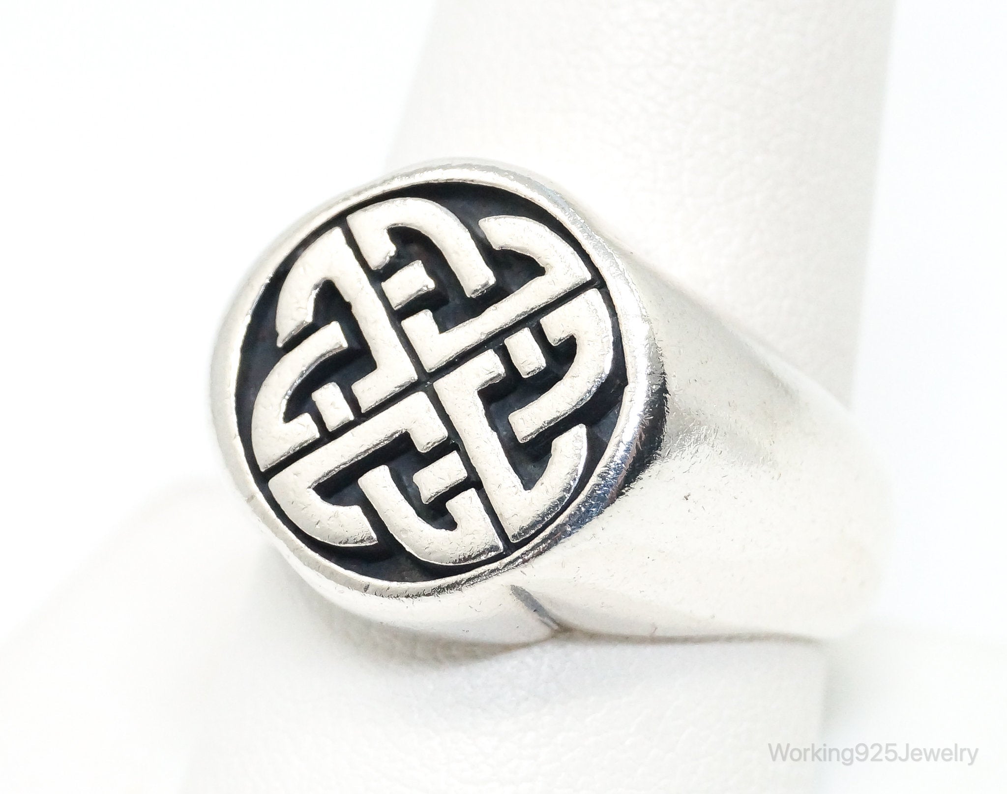 Designer Vintage Celtic Knot Sterling Silver Ring SZ 10