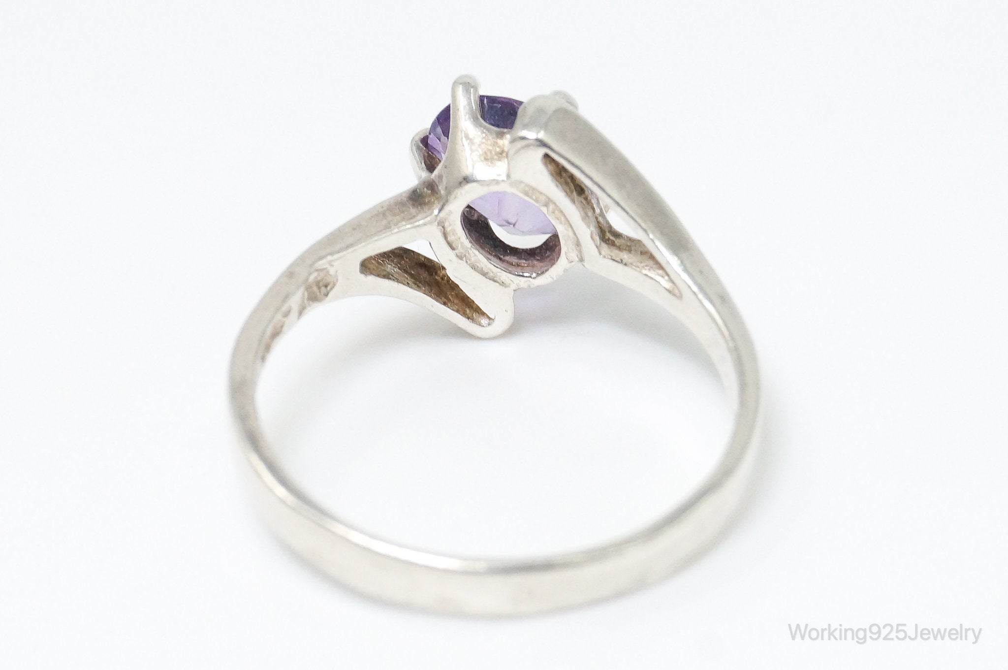 Vintage Amethyst Sterling Silver Ring - Size 8