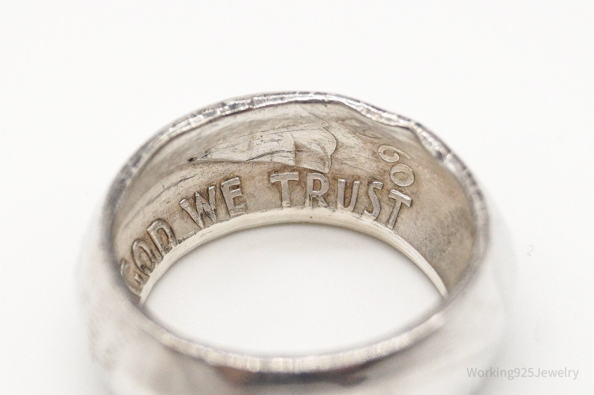 Vintage 1960 Half Dollar Silver Ring - Size 7