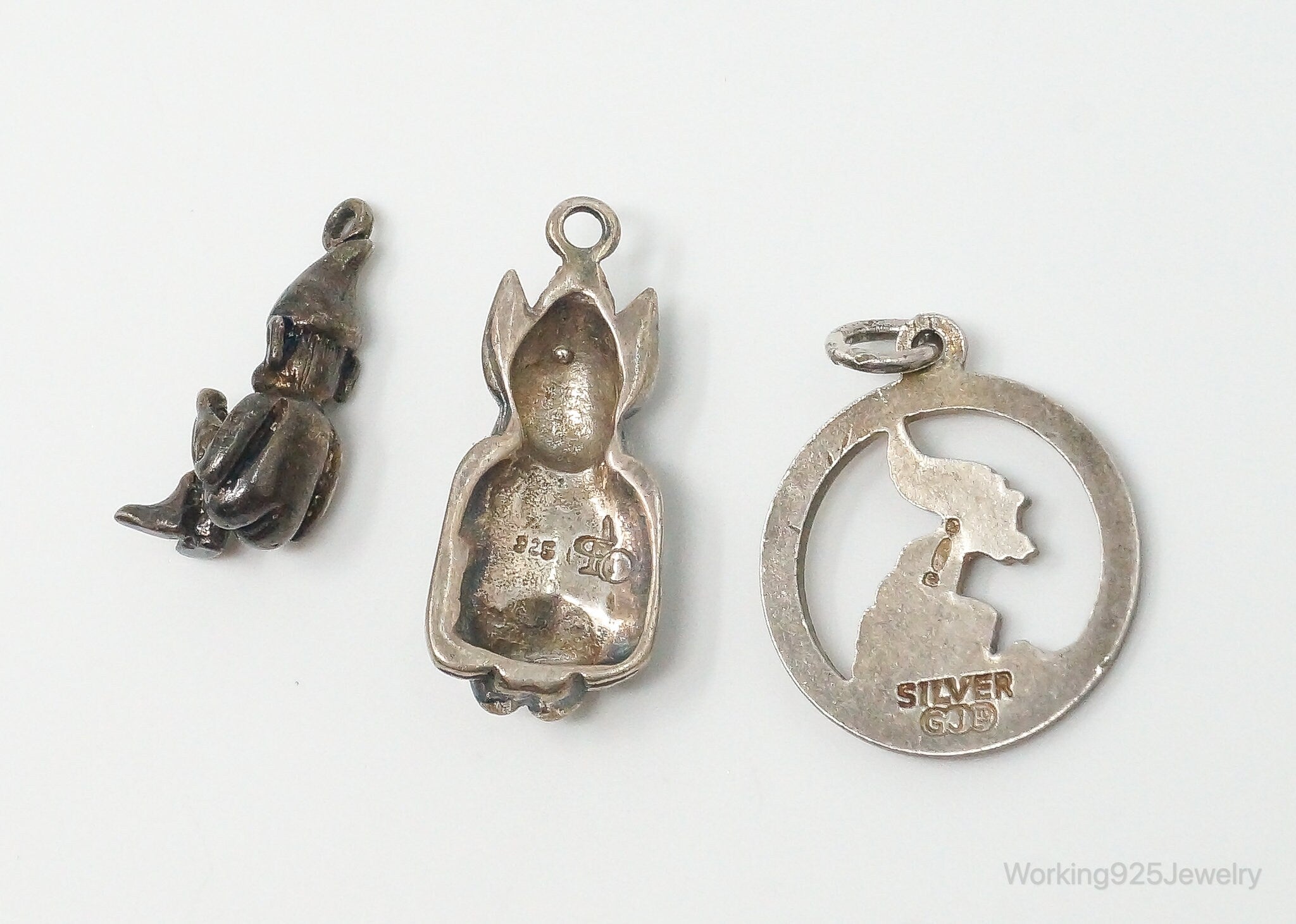 Vintage Gnomes Sterling Silver Charms Lot