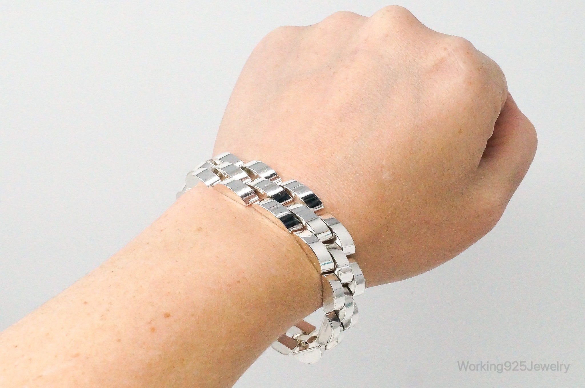 Modern Style Sterling Silver Bracelet