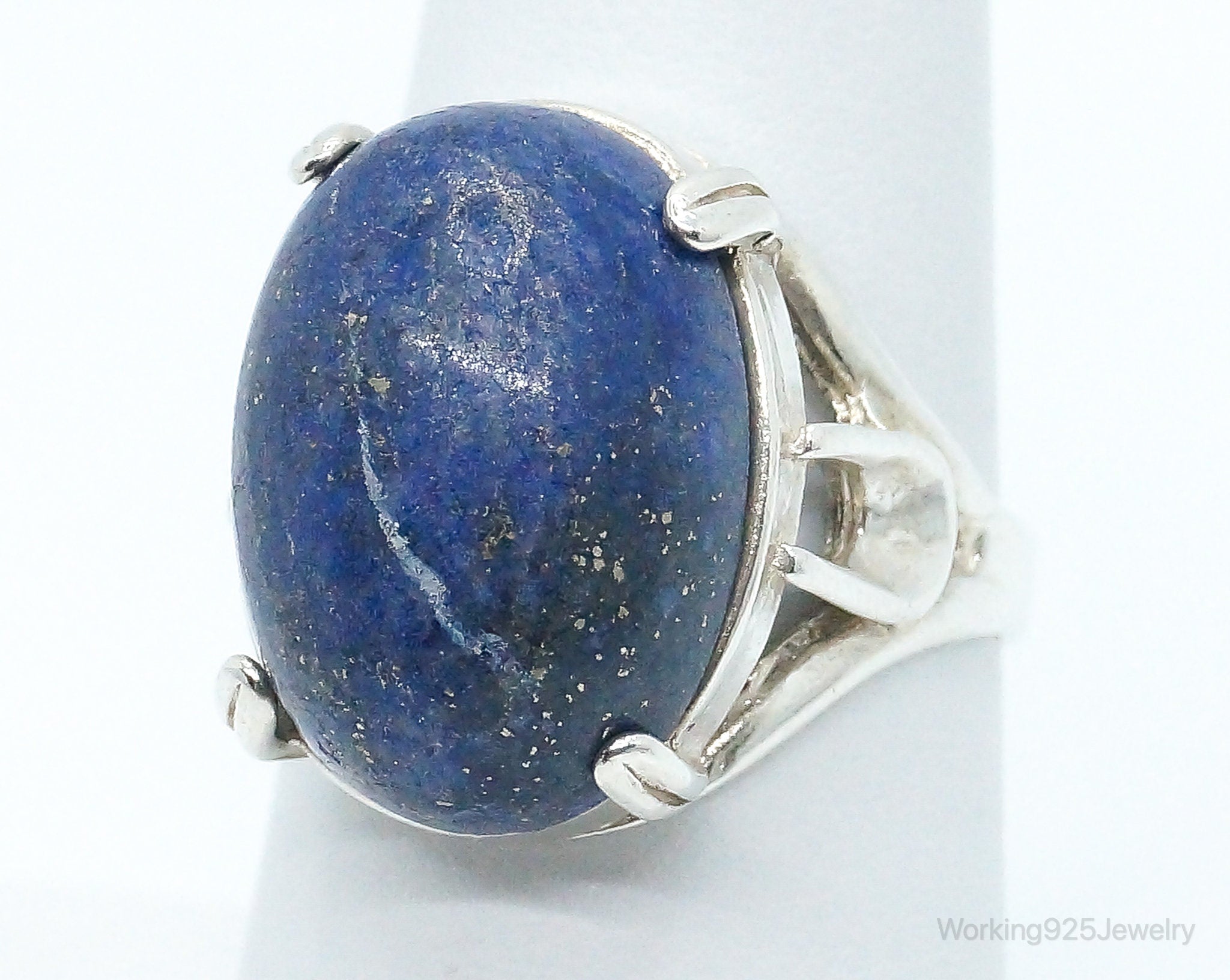 Vintage Lapis Lazuli Sterling Silver Ring - Size 7.25