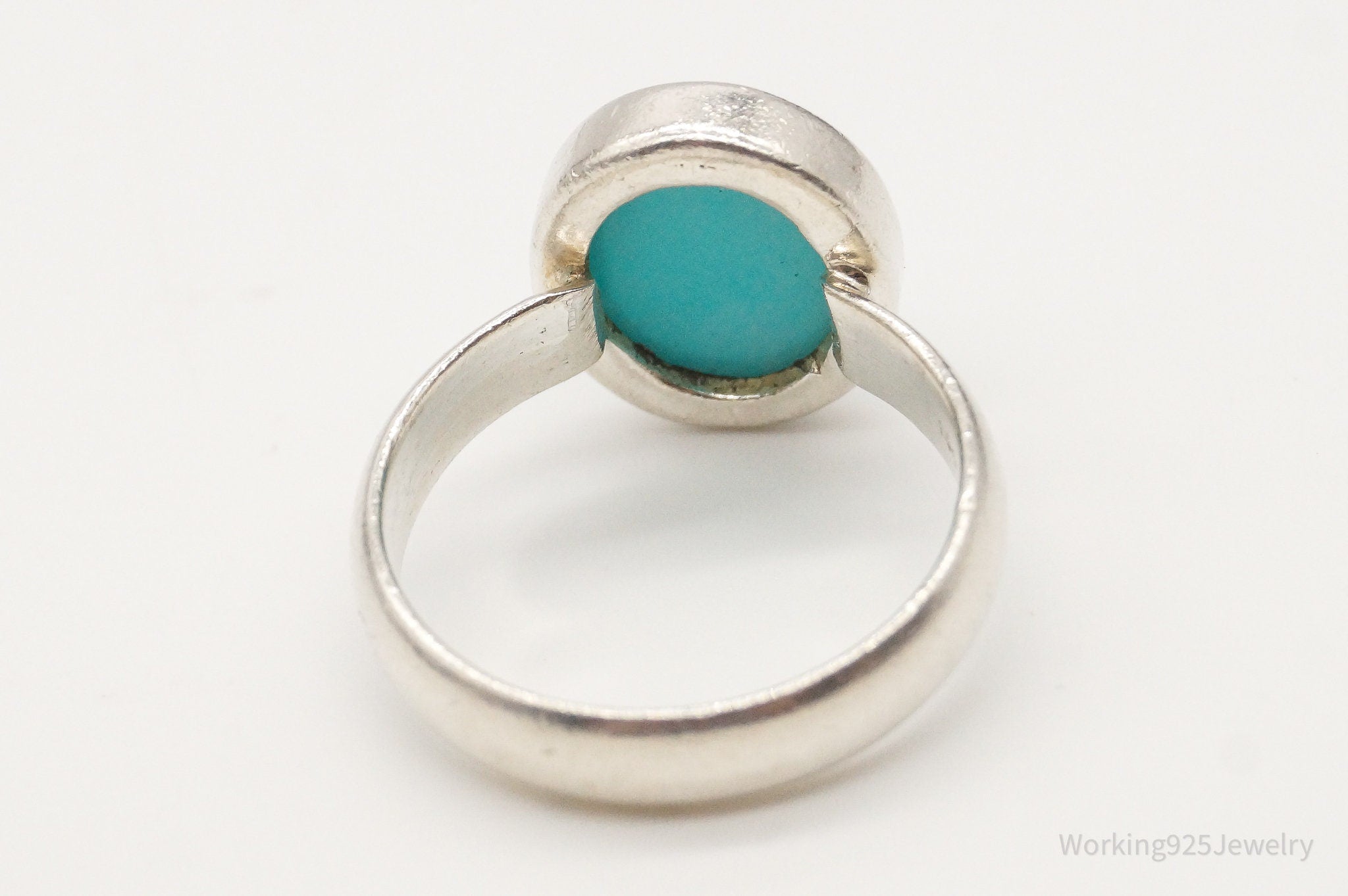 Vintage Designer TGGC Amazonite Sterling Silver Ring - Size 7