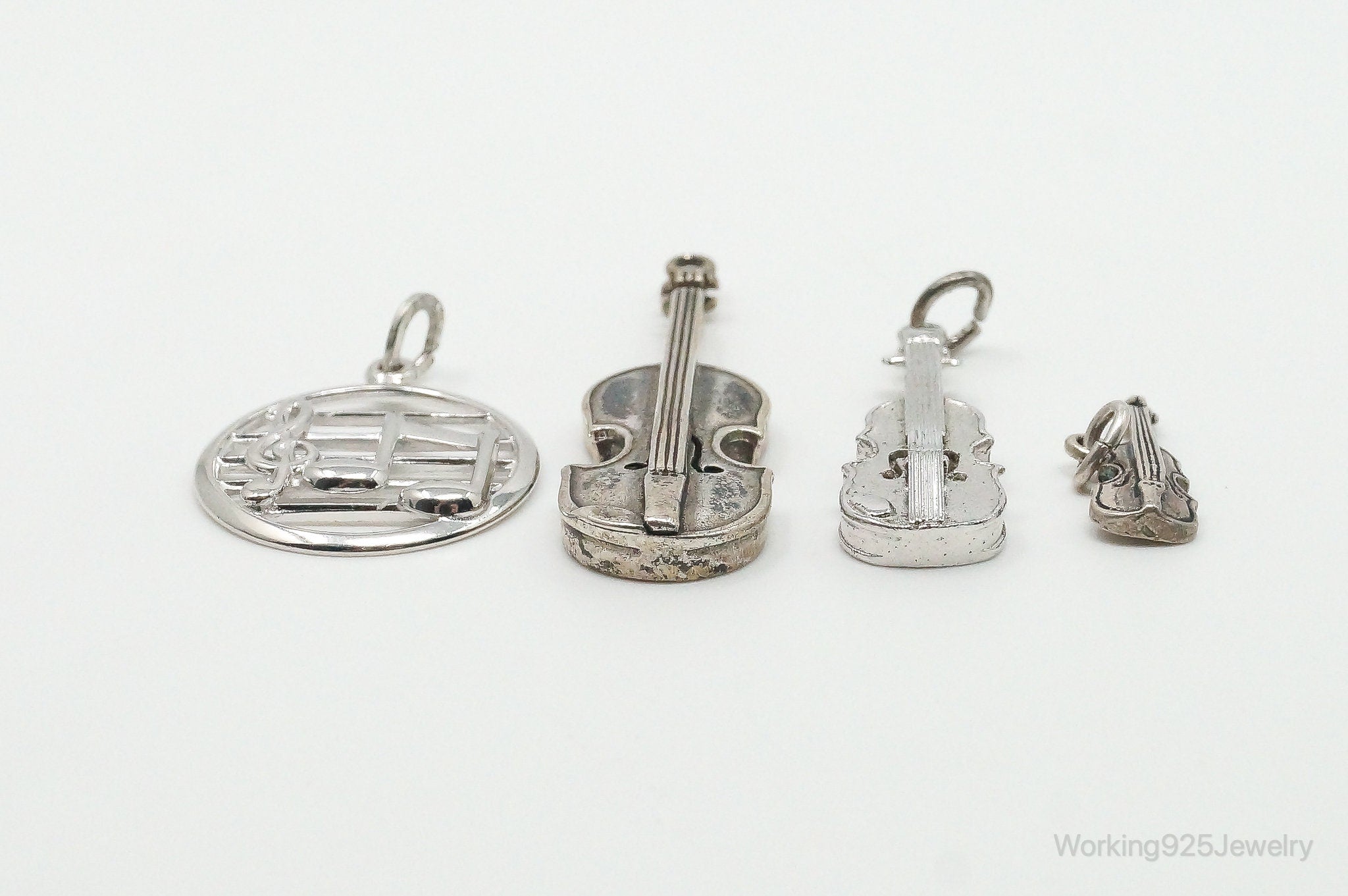 Antique Vintage Musical Instruments Sterling Silver Charms