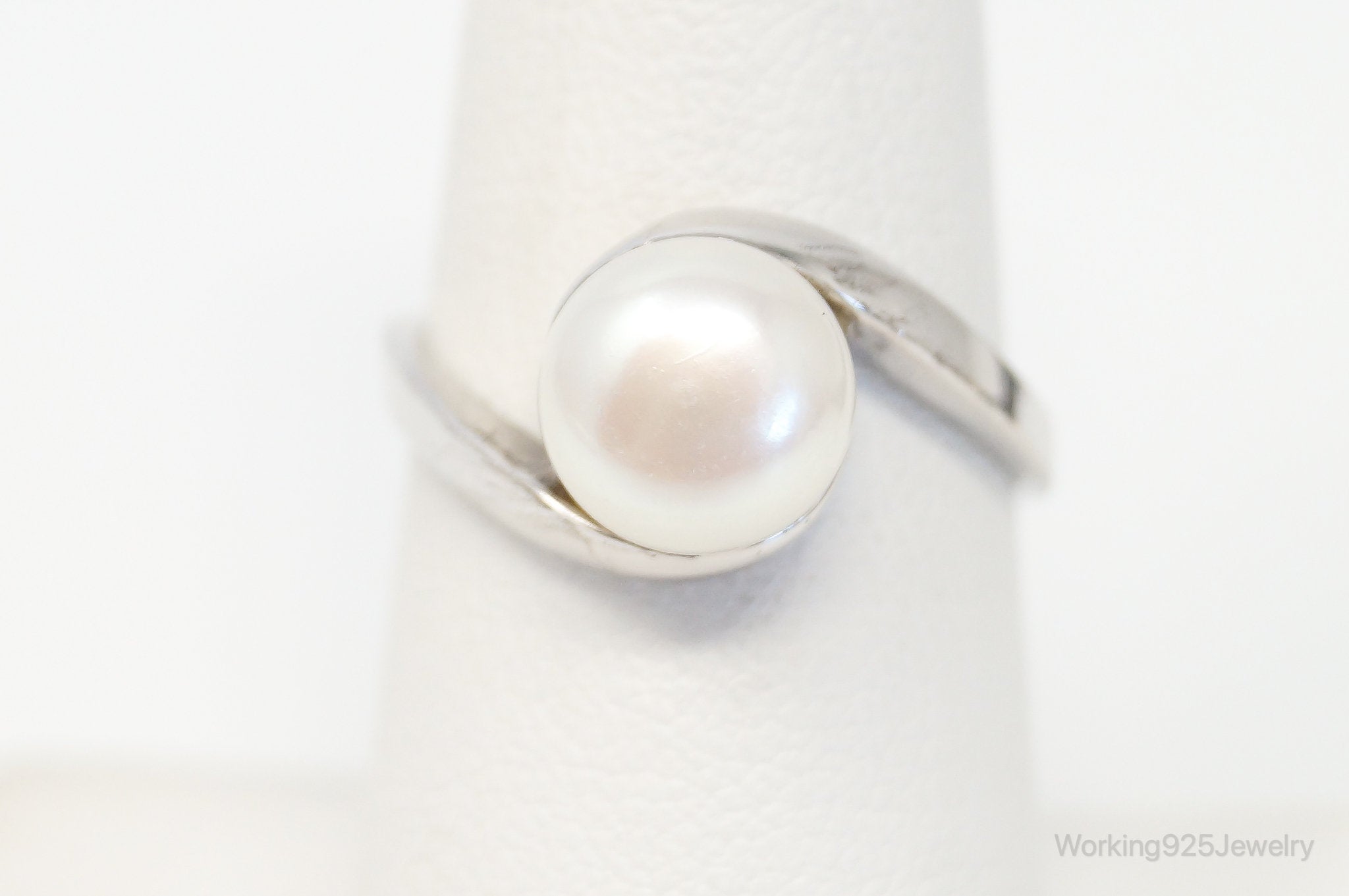 Vintage Designer CGI Pearl Sterling Silver Ring - Size 7