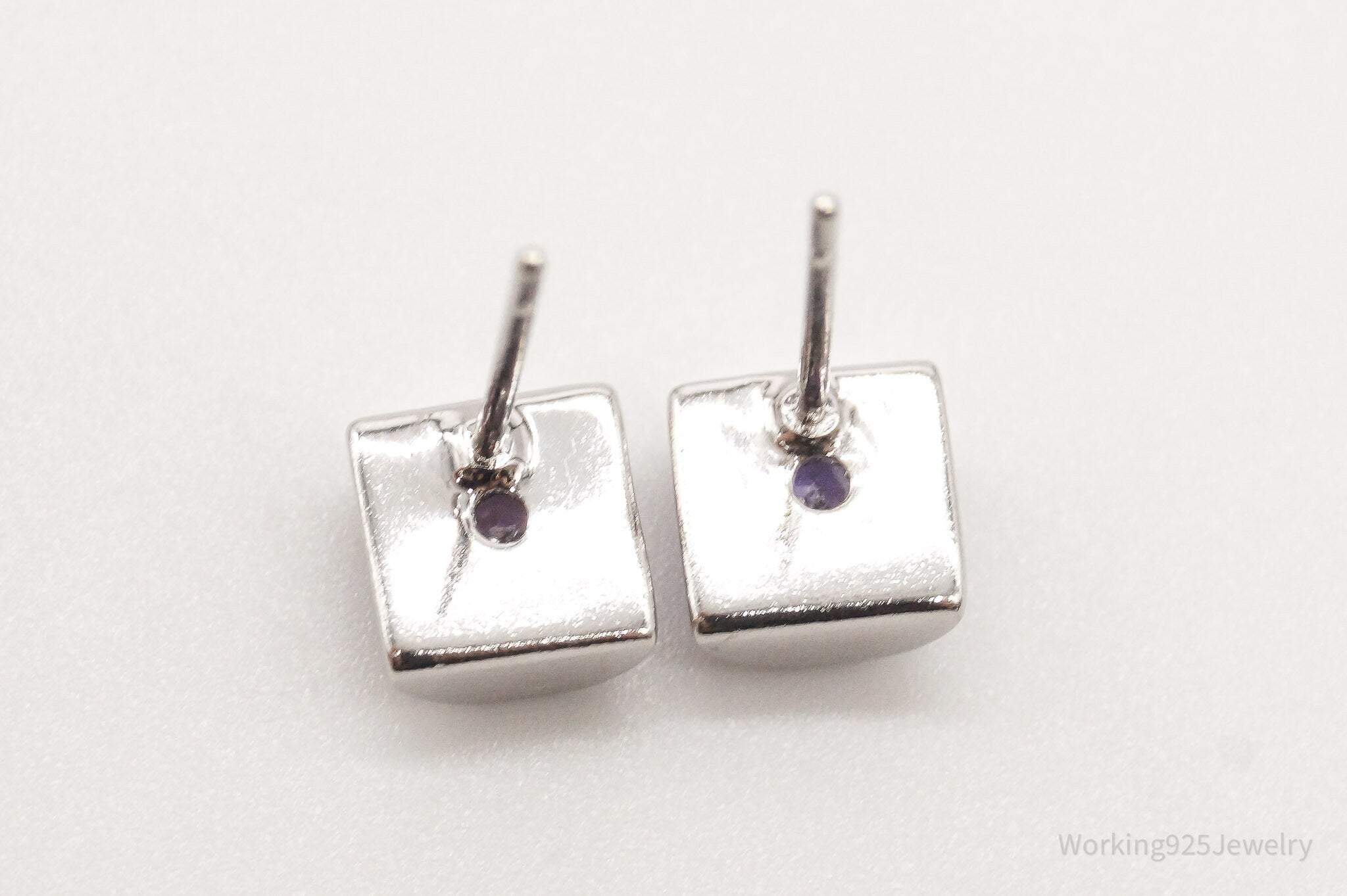 Vintage Amethyst Sterling Silver Earrings